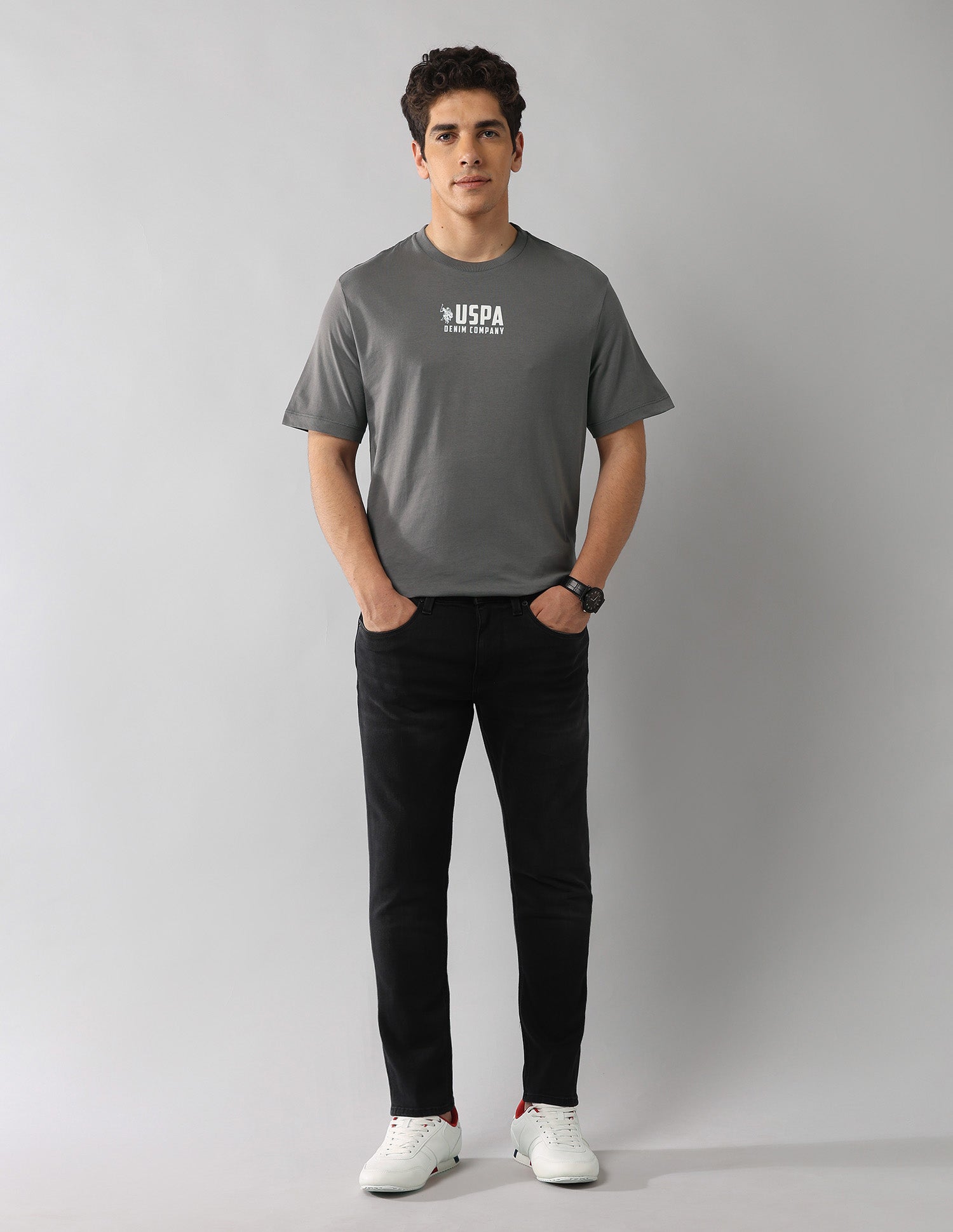 Muscle Fit Americana T-Shirt Dark Grey - U.S. Polo Assn. India | Large