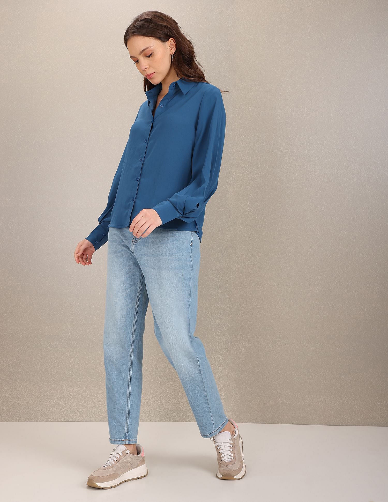 Long Sleeve Solid Top Blue - U.S. POLO ASSN. | Large