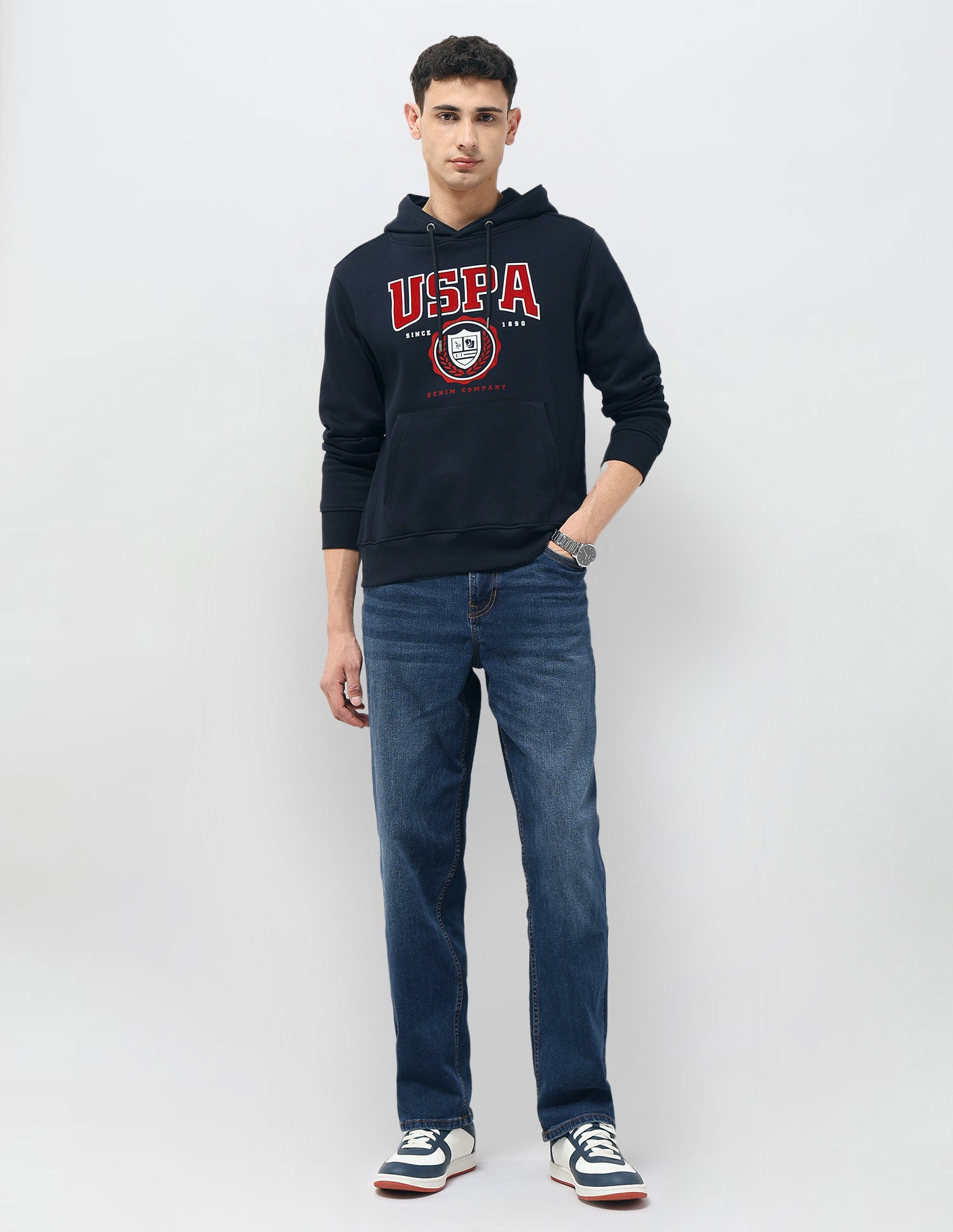 Brand Printed Regular Fit Sweatshirt Navy - U.S. POLO ASSN. | Large
