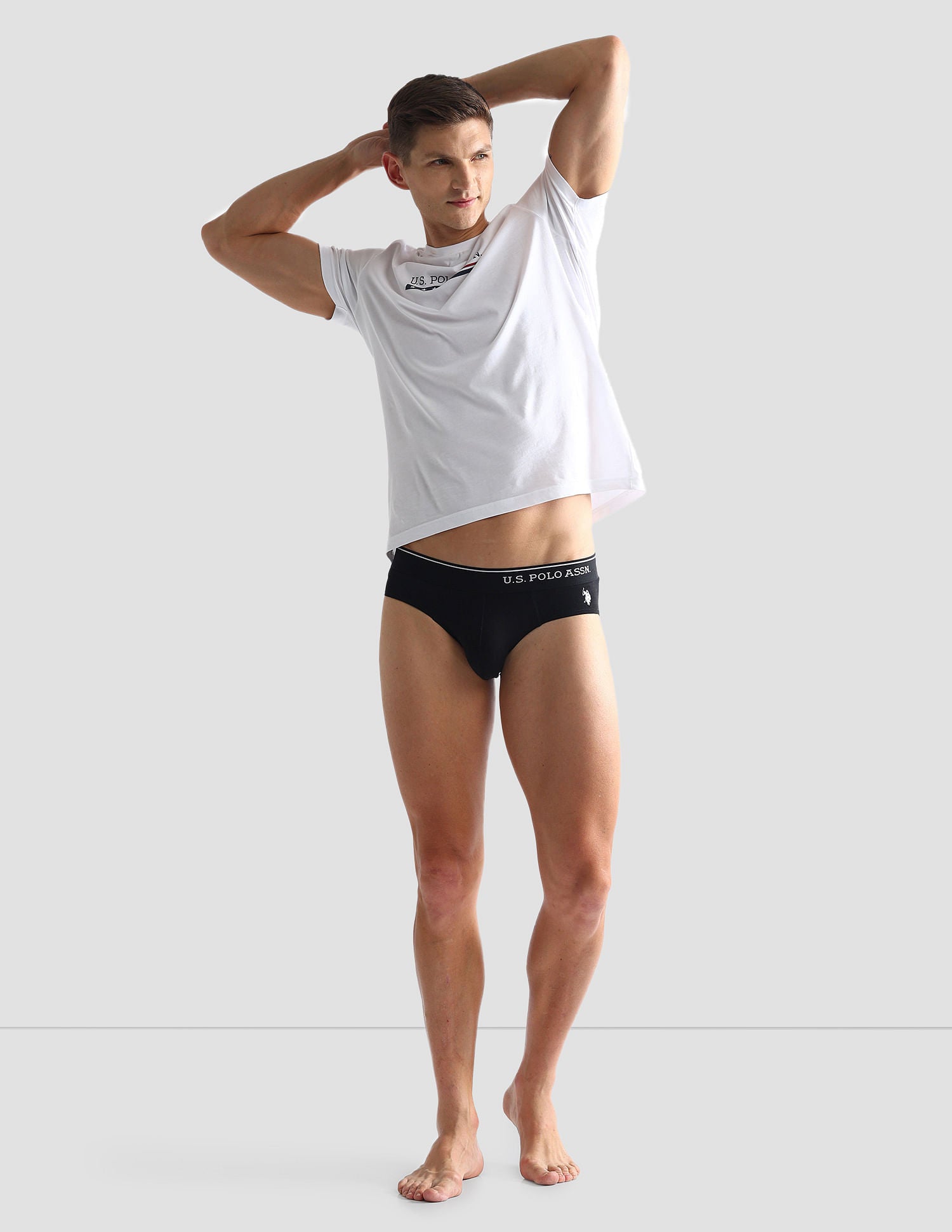 Pure Cotton Antibacterial OEB08 Briefs - Pack Of 2 Black - U.S. POLO ASSN. | Large