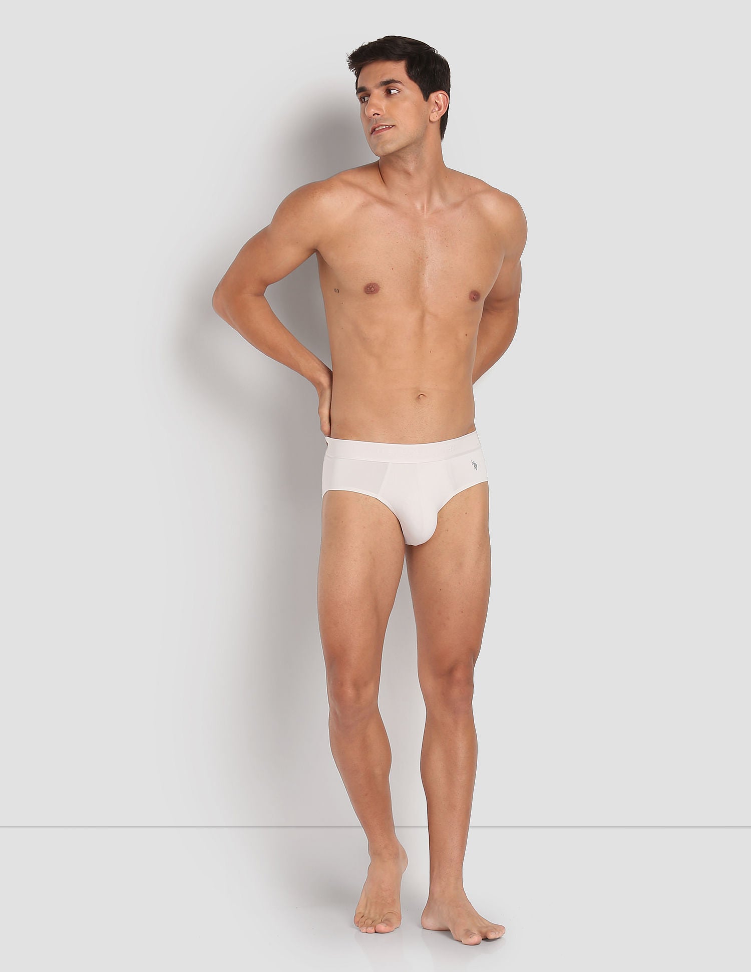 Nylon Stretch Moisture Wicking AB001 Active Briefs - Pack Of 1 Oyster Mushroom - U.S. POLO ASSN. | Large