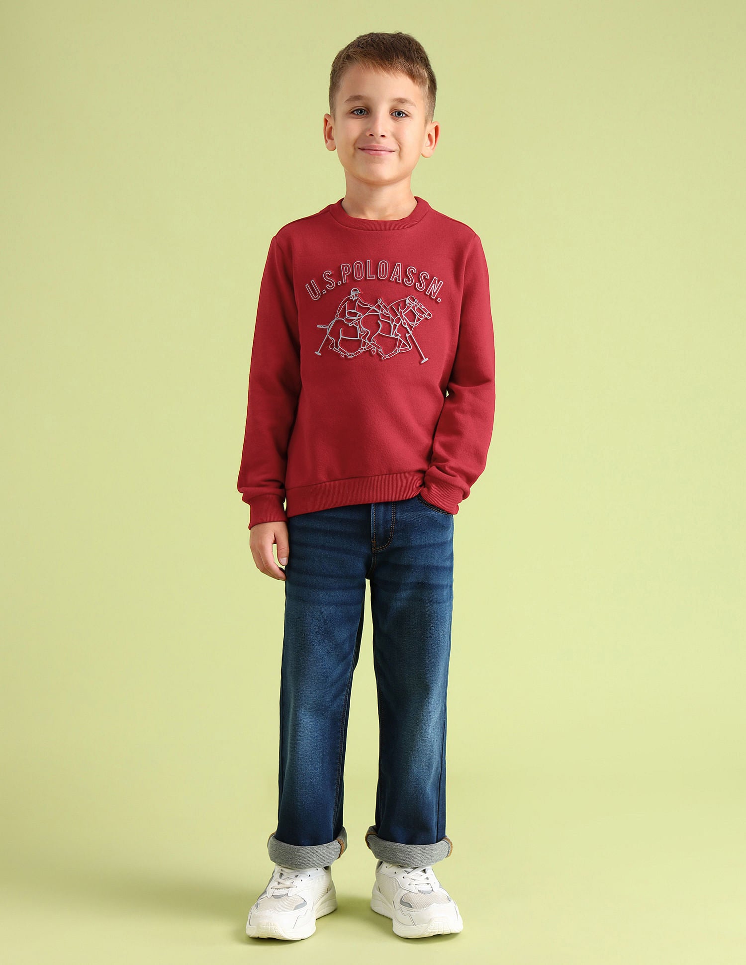 Boys Brand Regular Fit Sweatshirt Medium Red - U.S. POLO ASSN. | Large