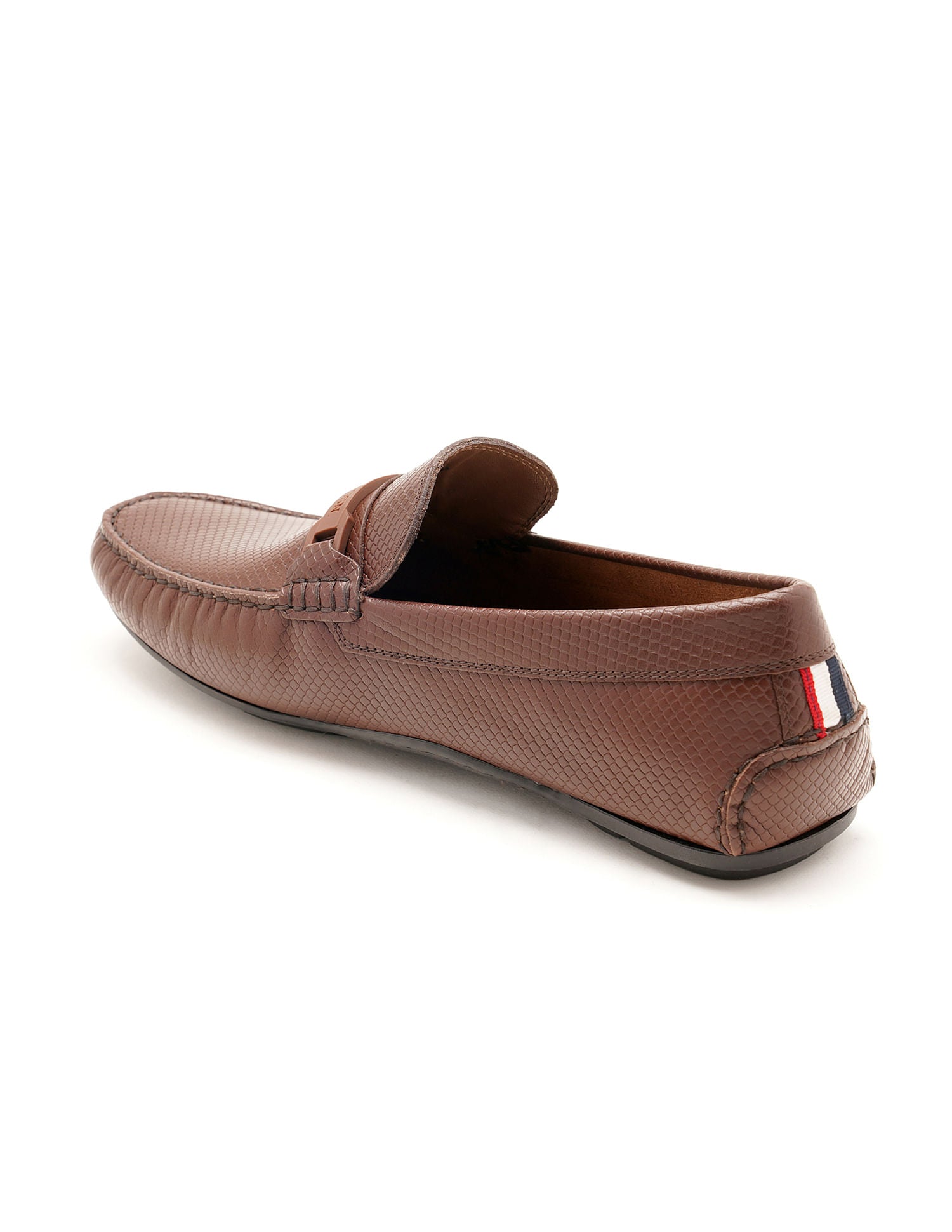 Men Perforated Leather Terren Loafers Brown - U.S. Polo Assn. India | Large