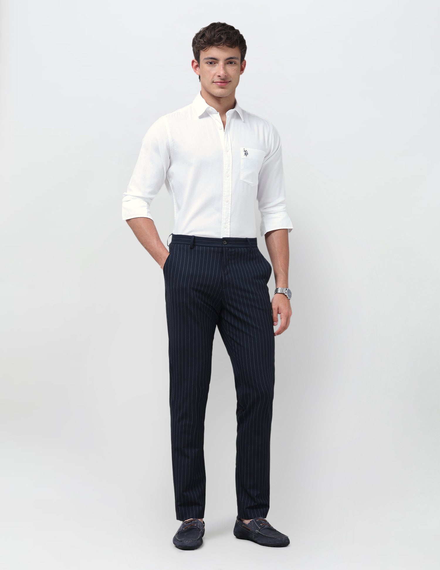 Solid Tailored Fit Shirt White - U.S. Polo Assn. India | Large