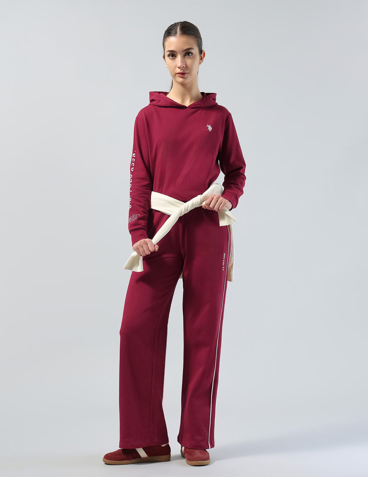 Regular Fit Hooded Sweatshirt Red - U.S. POLO ASSN. | Large