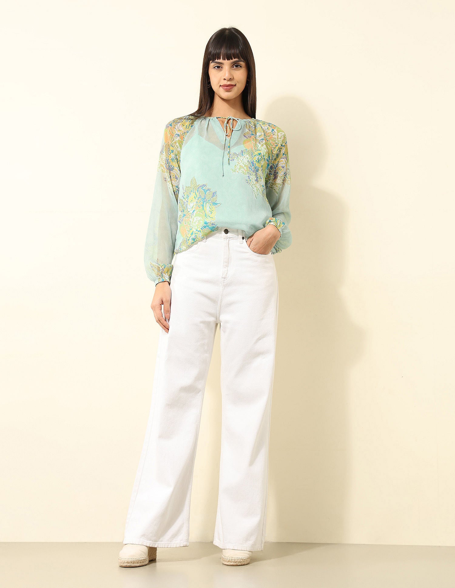 Abstract Printed Chiffon Top Multicolour - U.S. POLO ASSN. | Large