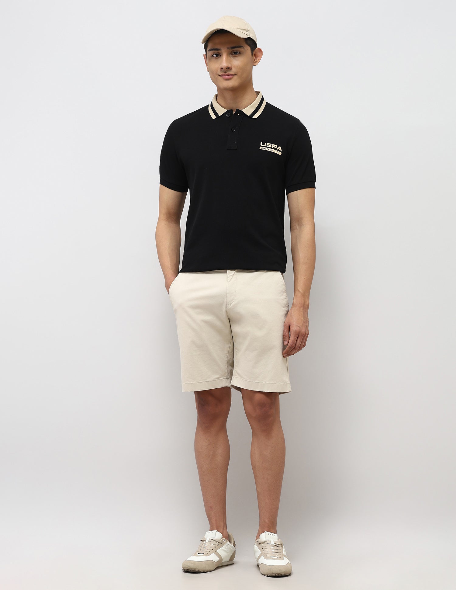Pure Cotton Muscle Fit Polo Shirt Black - U.S. Polo Assn. India | Large