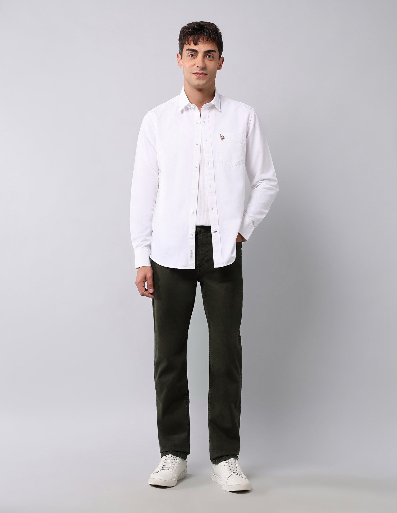 Harold Slim Straight Fit Green Jeans Olive - U.S. POLO ASSN. | Large