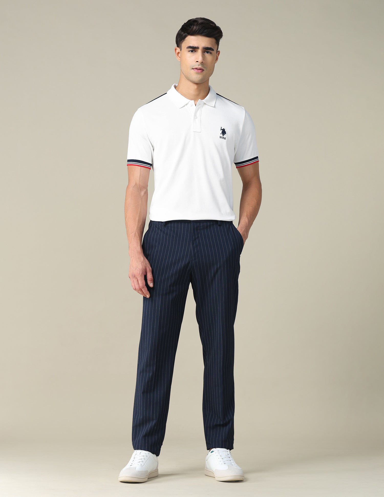 Colourblocked Brand Embroidered Regular Fit Polo Shirt White - U.S. POLO ASSN. | Large