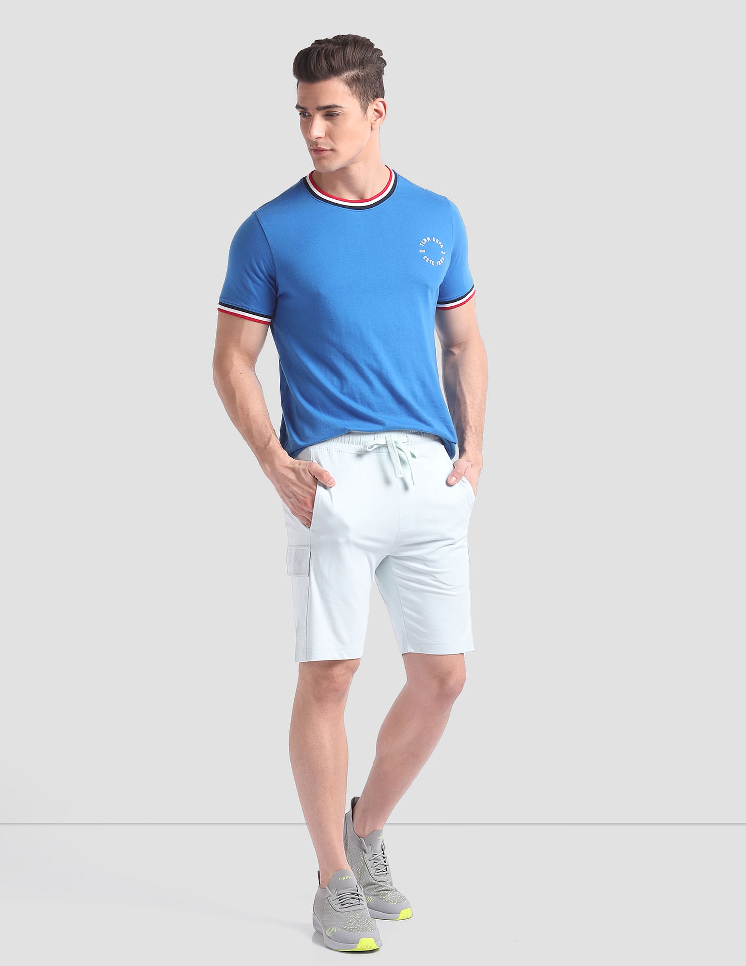 Cargo Pocket OES02 Lounge Shorts - Pack Of 1 Ice Flow - U.S. POLO ASSN. | Large