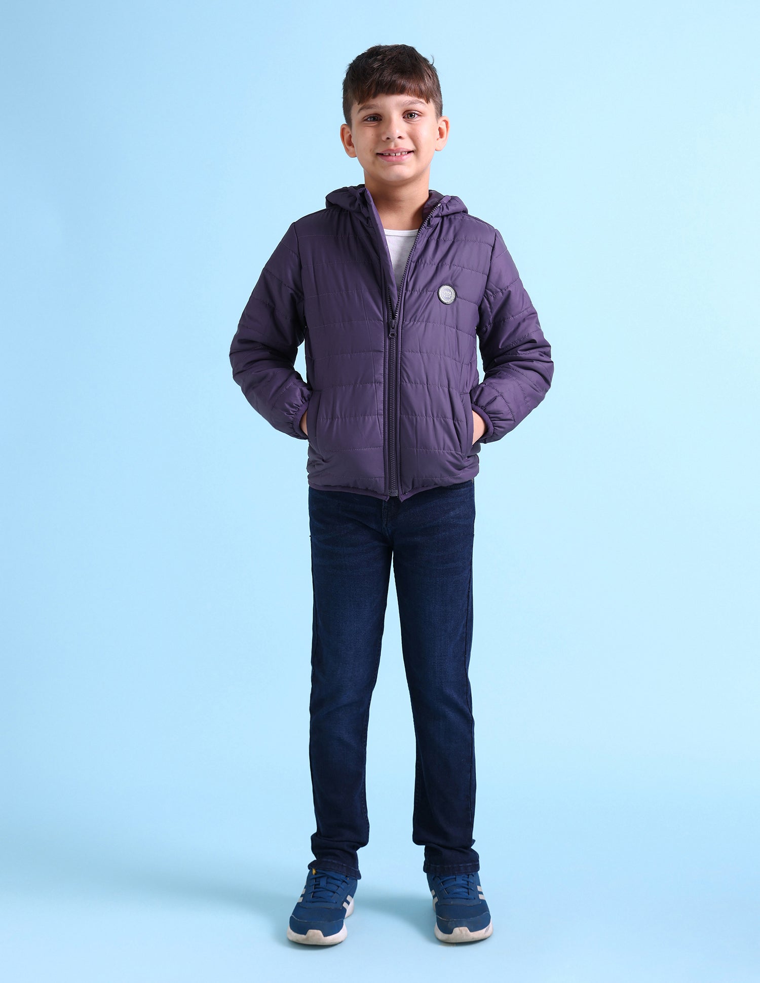 Boys Dark Purple Solid Hood Jacket Dark Purple - U.S. POLO ASSN. | Large