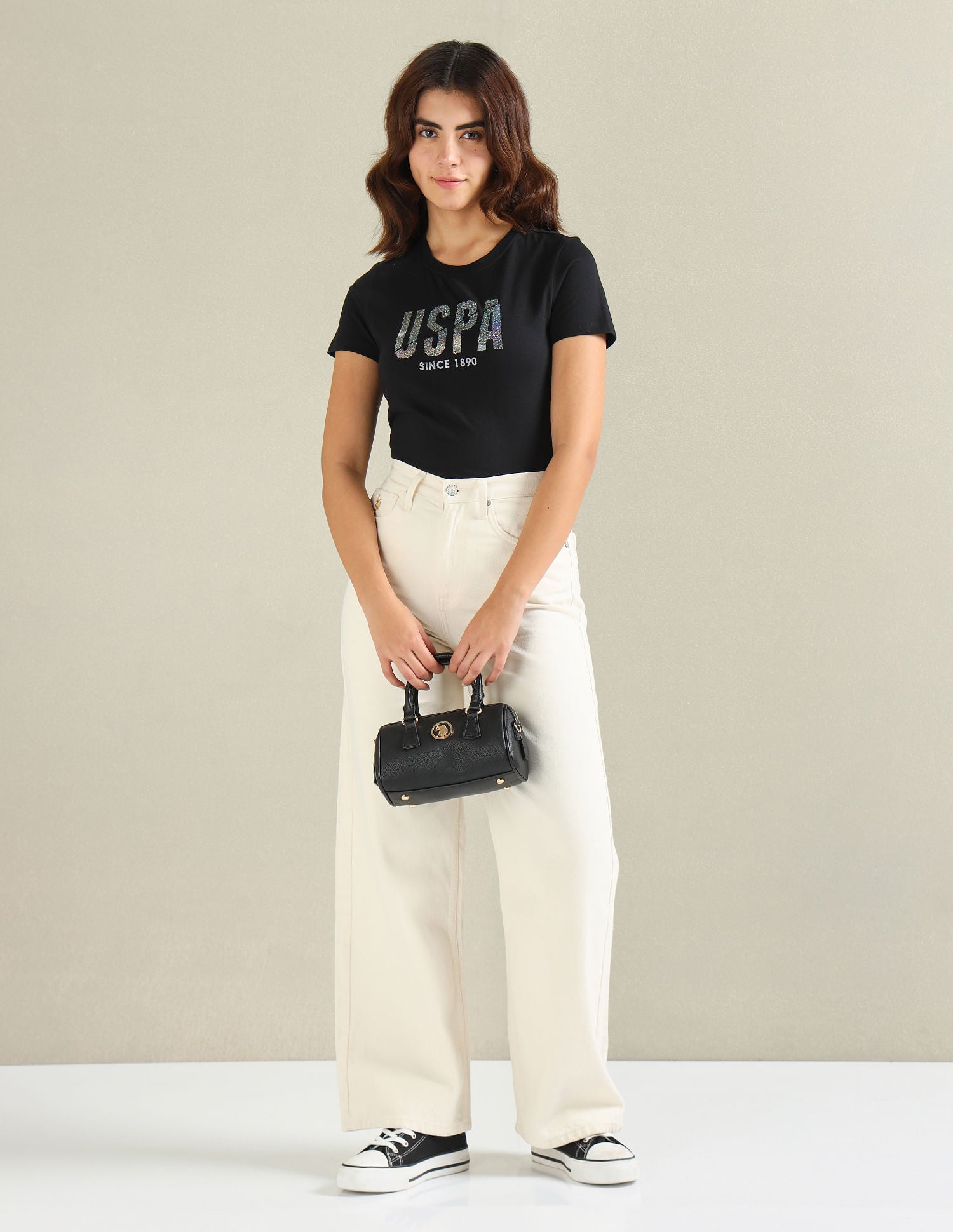 Brand Print Boxy Fit T-Shirt Black - U.S. POLO ASSN. | Large