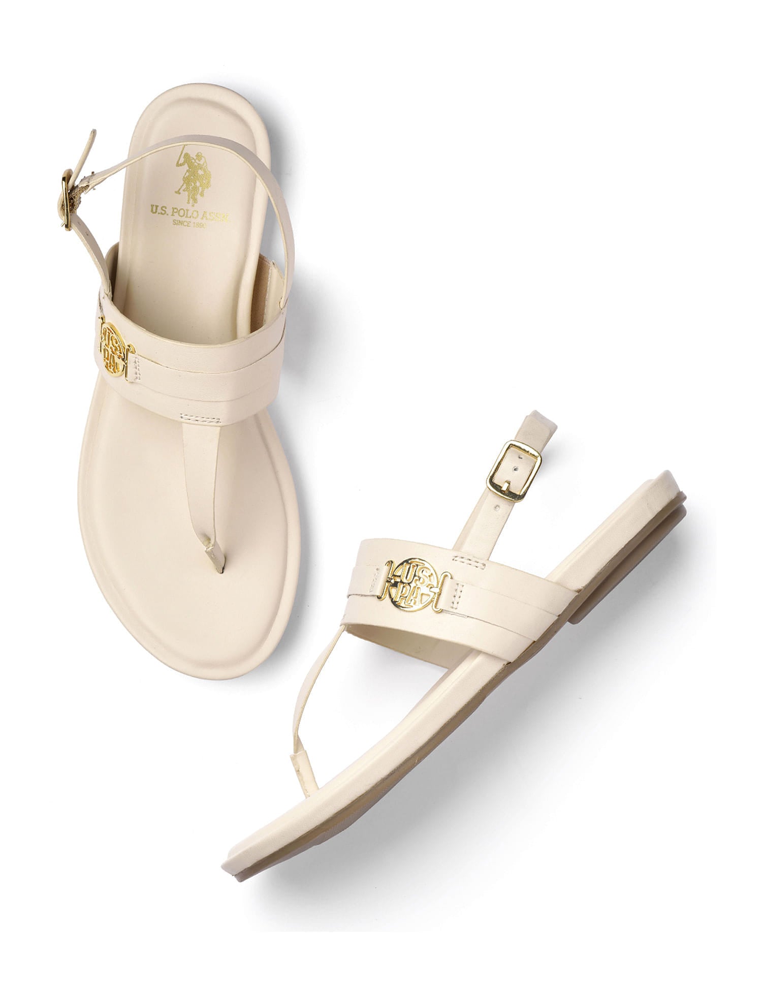 Ivy Beige Lightweight Footbed Flats Beige - U.S. Polo Assn. India | Large