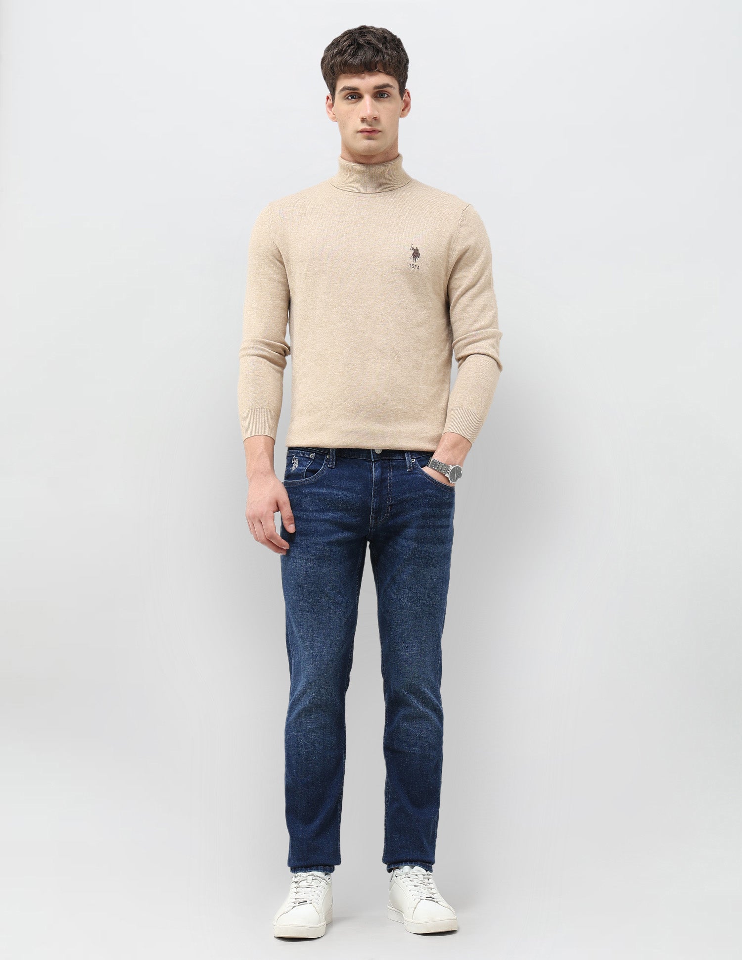 Brandon Slim Tapered Fit Whiskered Jeans Wash - U.S. POLO ASSN. | Large