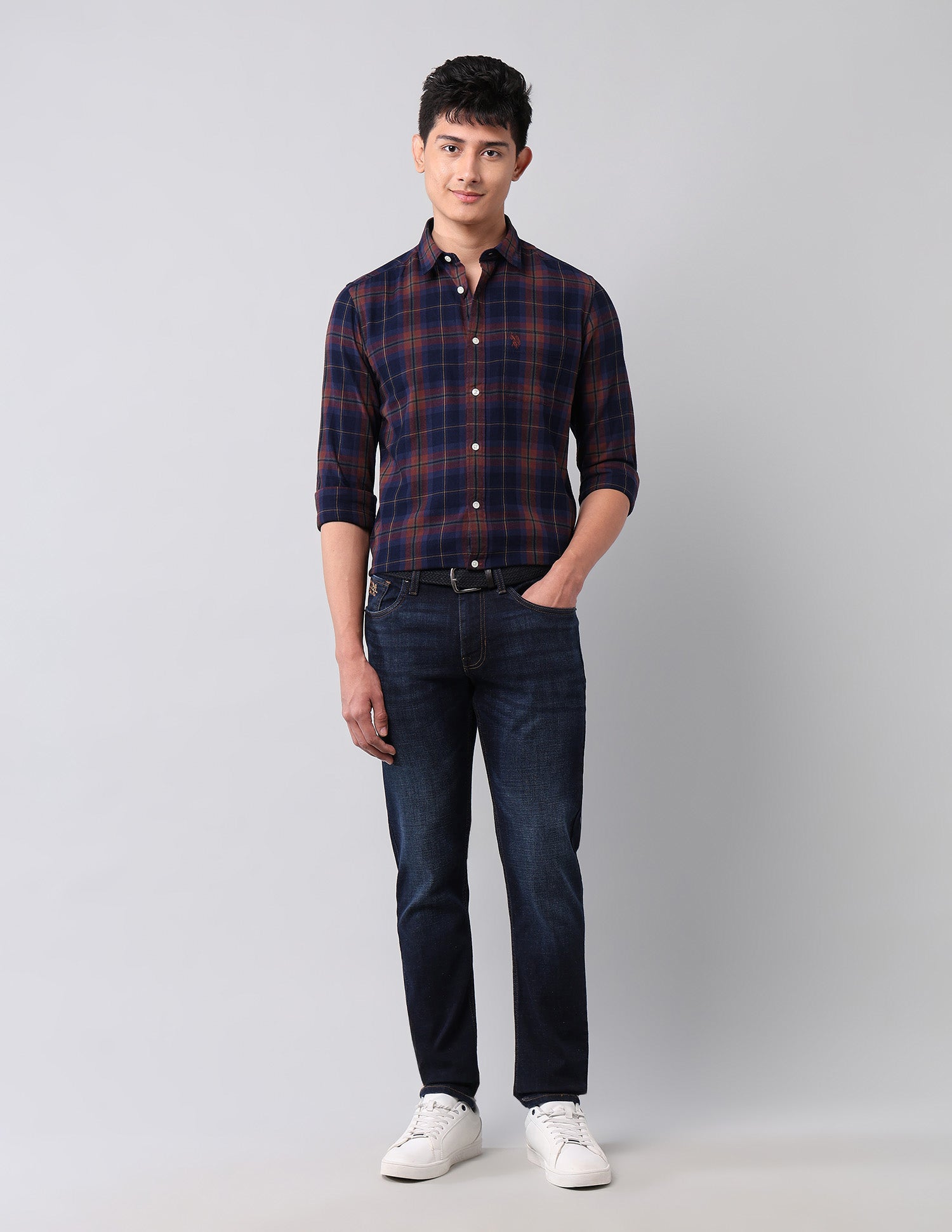 Tartan Checked Regular Fit Shirt Indigo - U.S. Polo Assn. India | Large