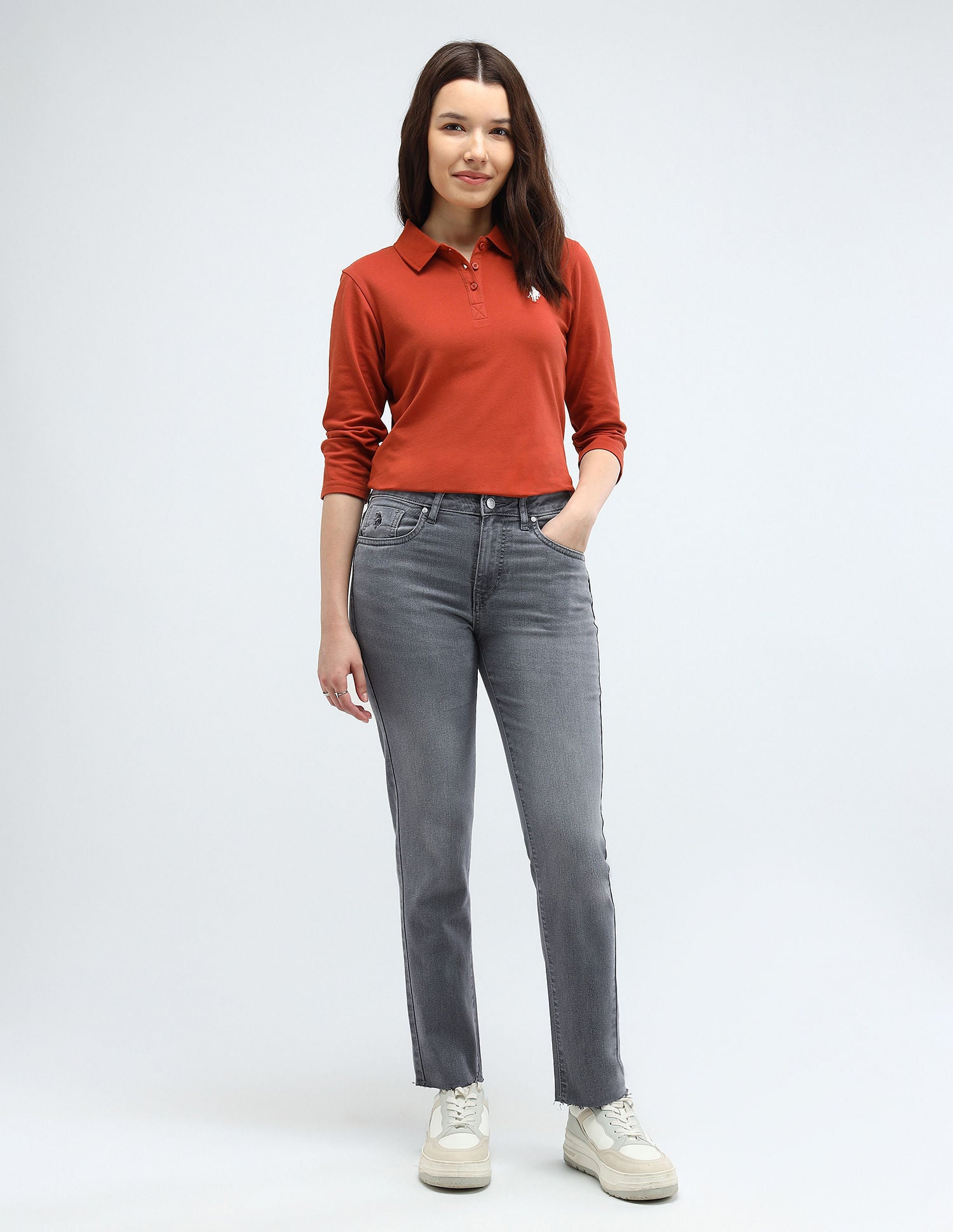 Slim Fit Mid Rise Jeans Grey - U.S. Polo Assn. India | Large