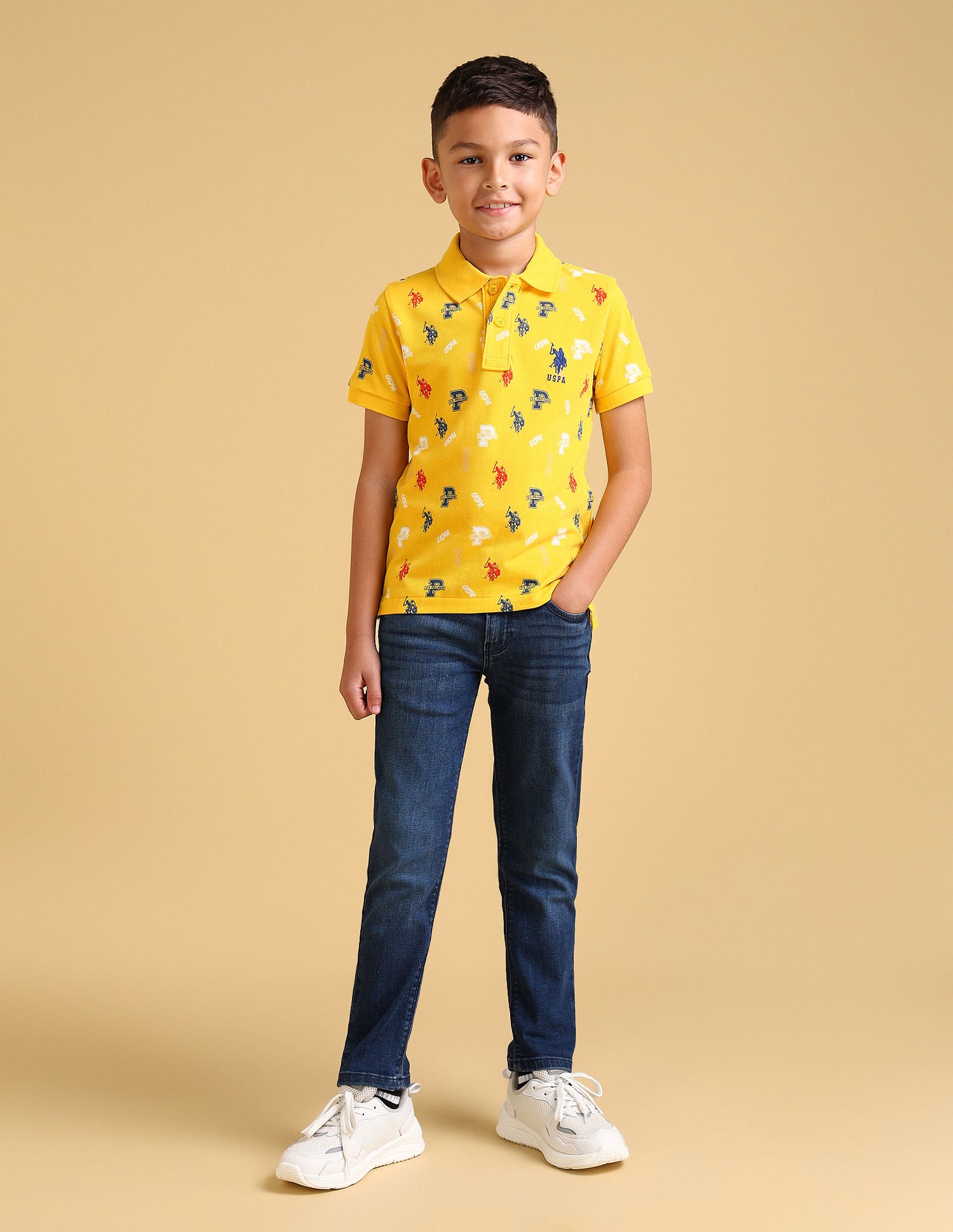 Regular fit Printed Polo Shirt Yellow - U.S. Polo Assn. India | Large