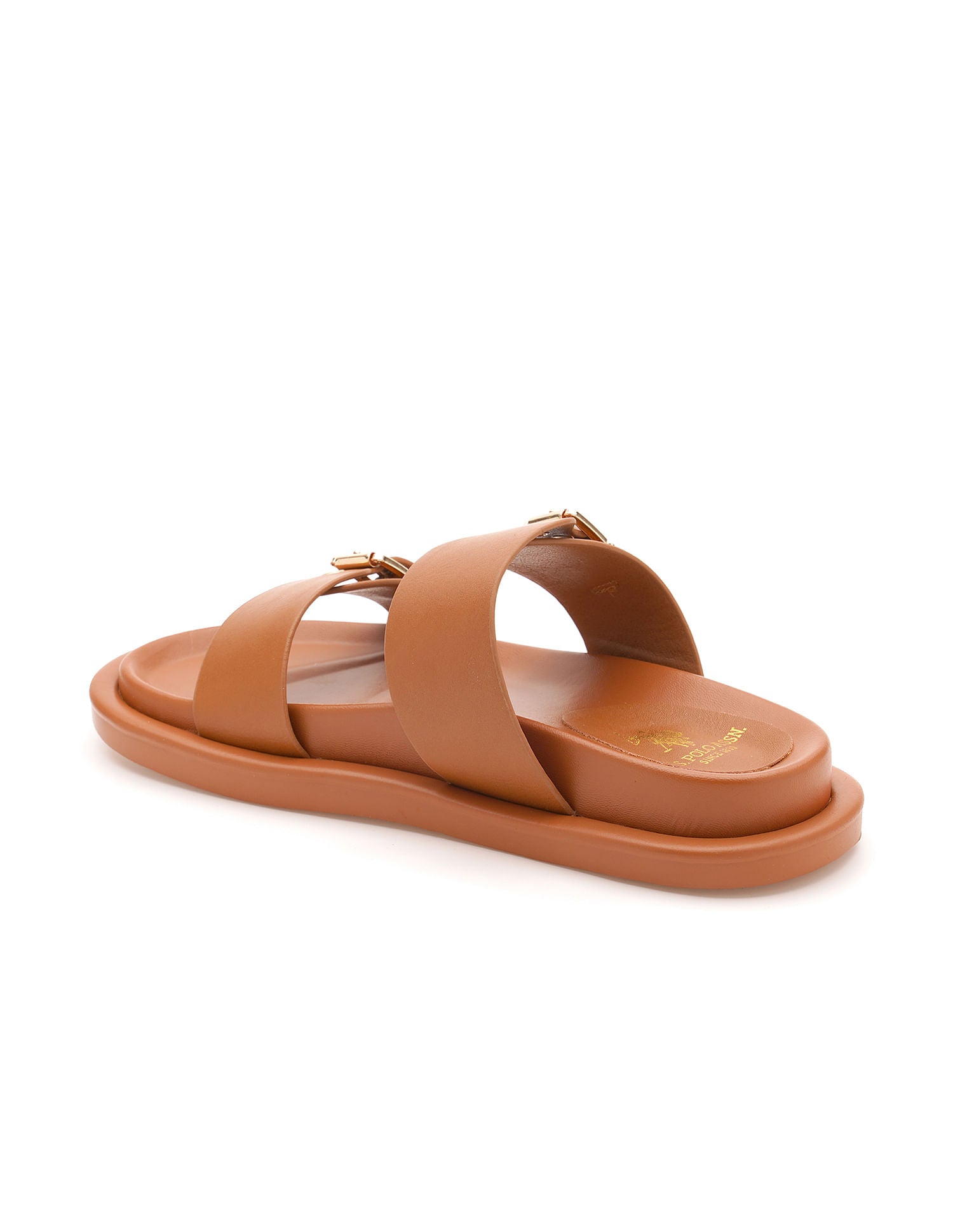 Women Open Toe Buckle Detail Danila Sandals Tan - U.S. POLO ASSN. | Large