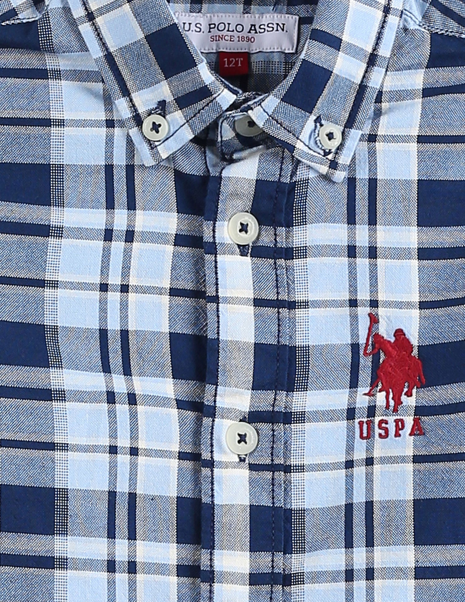 Tartan Check Oxford Shirt Blue - U.S. POLO ASSN. | Large
