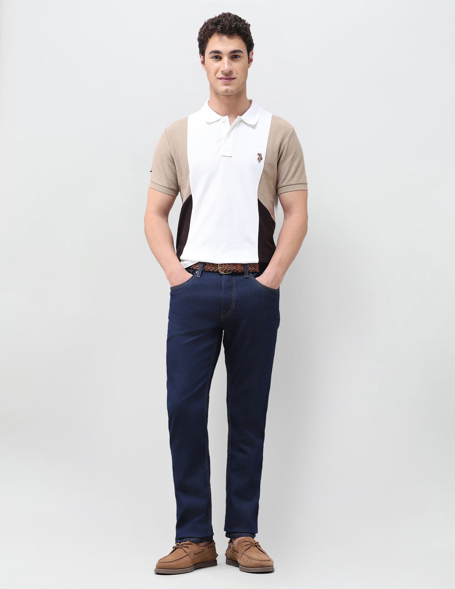 Solid Slim Straight Fit Jeans Blue - U.S. Polo Assn. India | Large