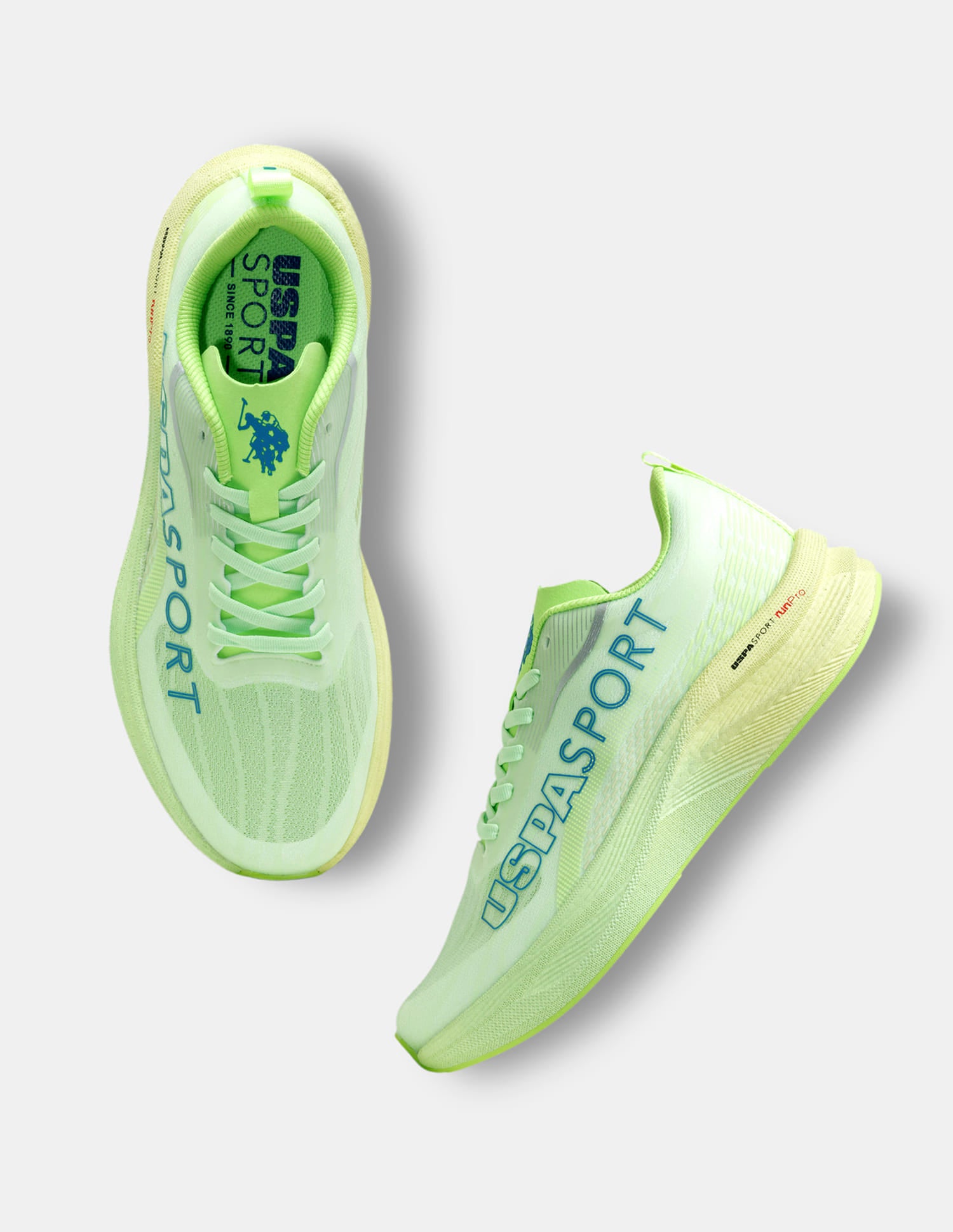Men Oskar Uspa Sport Running Shoes Green - U.S. Polo Assn. India | Large