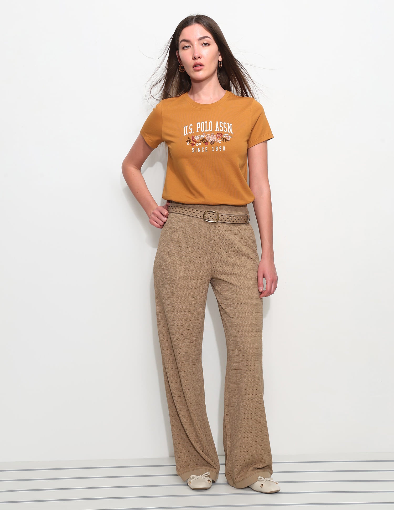 Regular Fit Brand Printed T-Shirt Orange - U.S. Polo Assn. India | Large