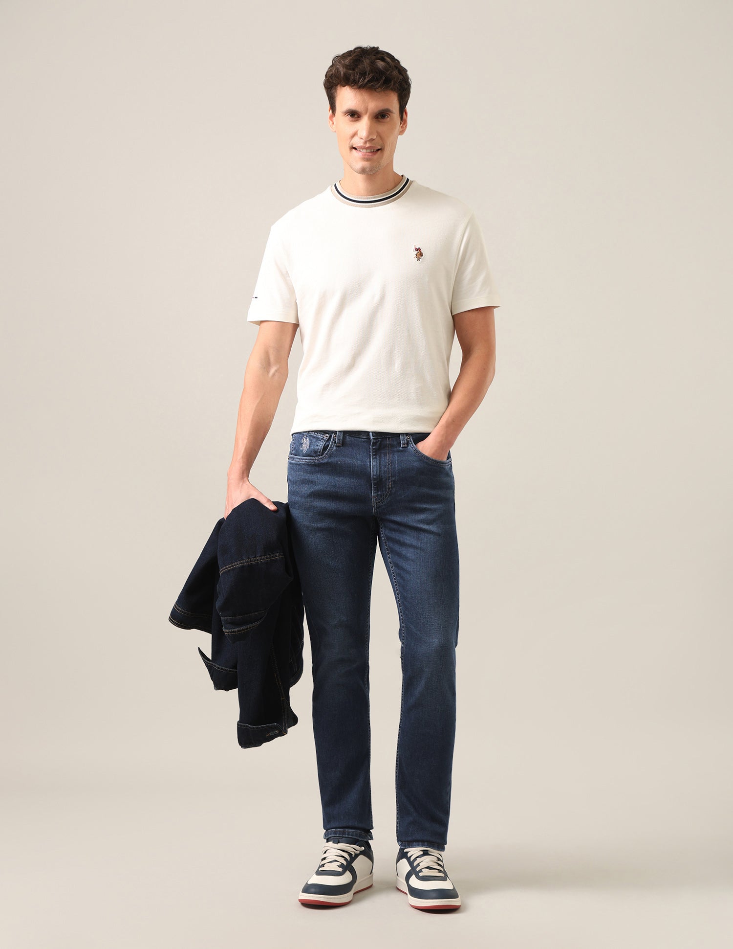 Regallo Skinny Fit Blue Jeans Dark Blue - U.S. Polo Assn. India | Large