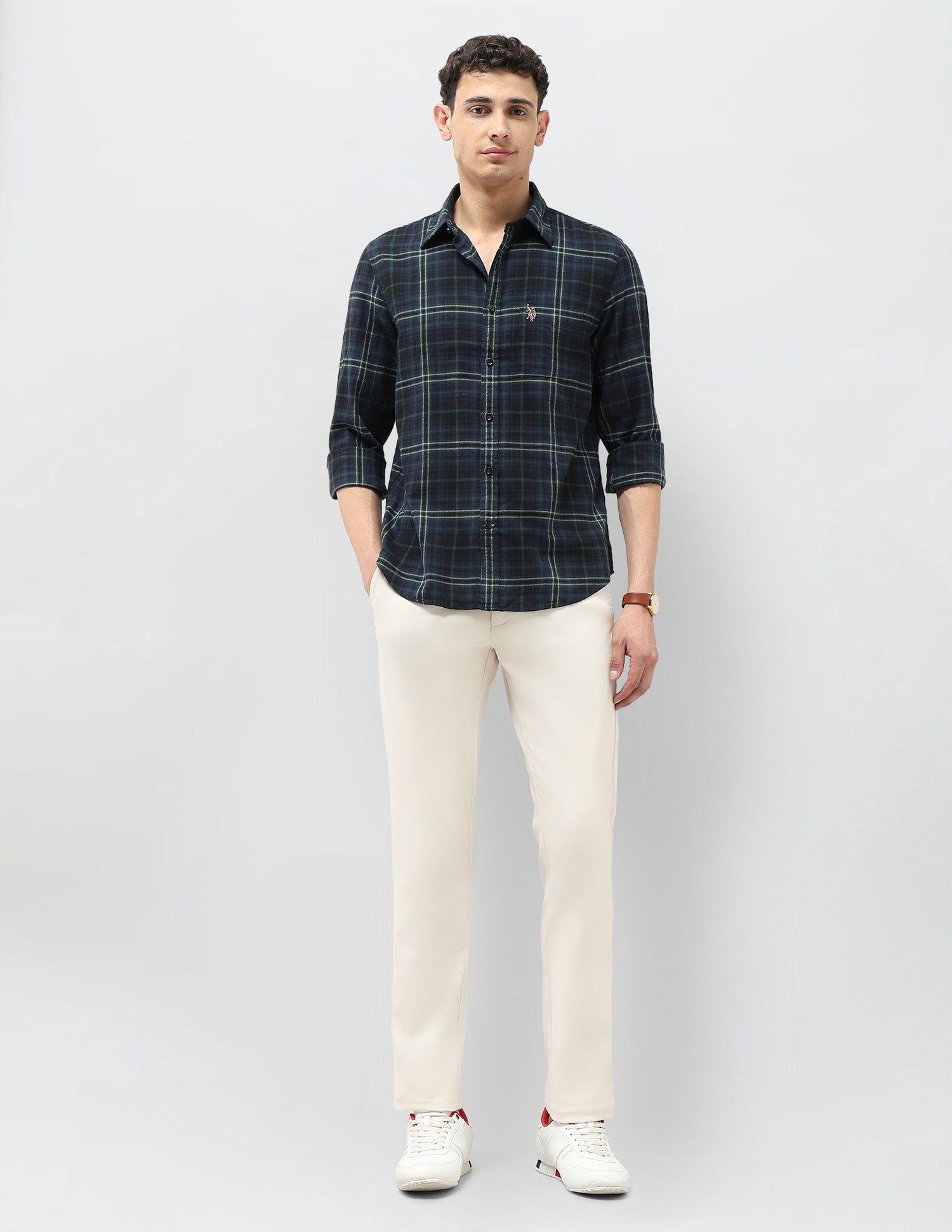 Twill Regular Fit Shirt Navy - U.S. POLO ASSN. | Large