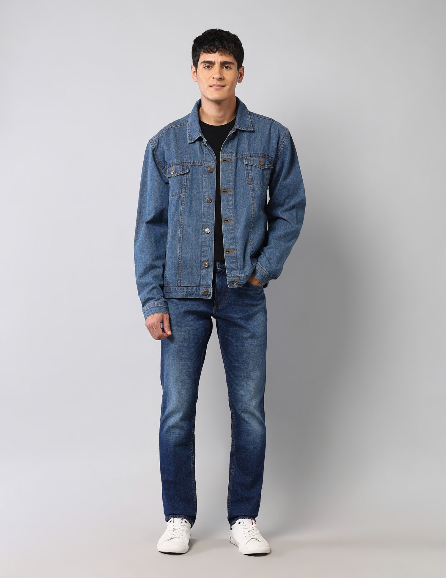 Brandon Slim Tapered Fit Blue Vintage Jeans Mid Wash - U.S. Polo Assn. India | Large