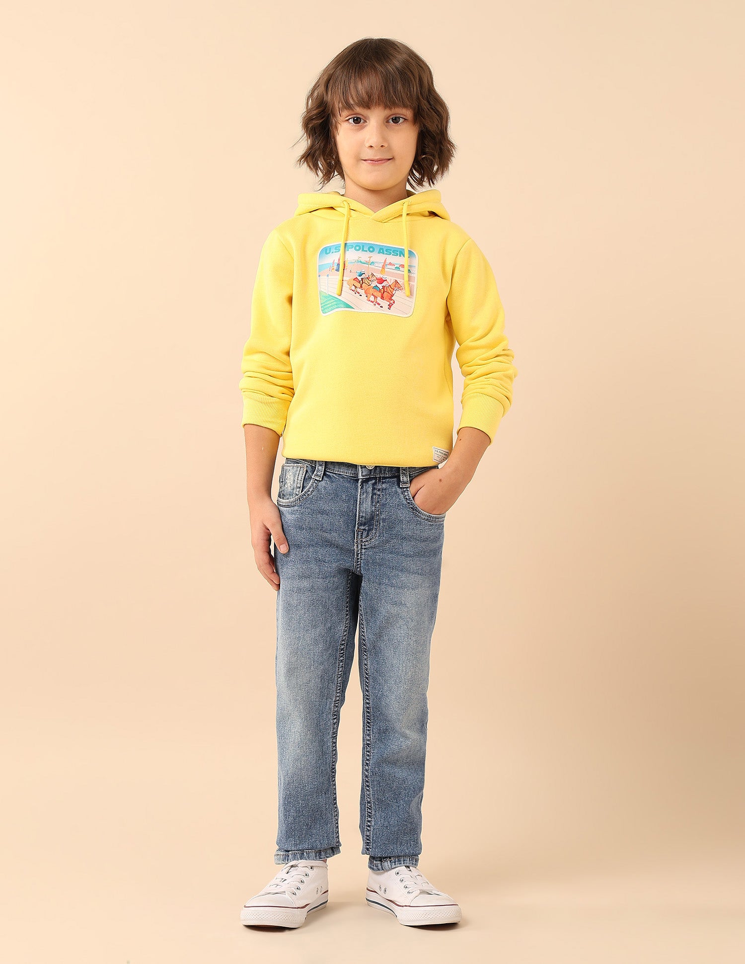 Boys Slim Fit Whiskered Jeans Blue - U.S. POLO ASSN. | Large