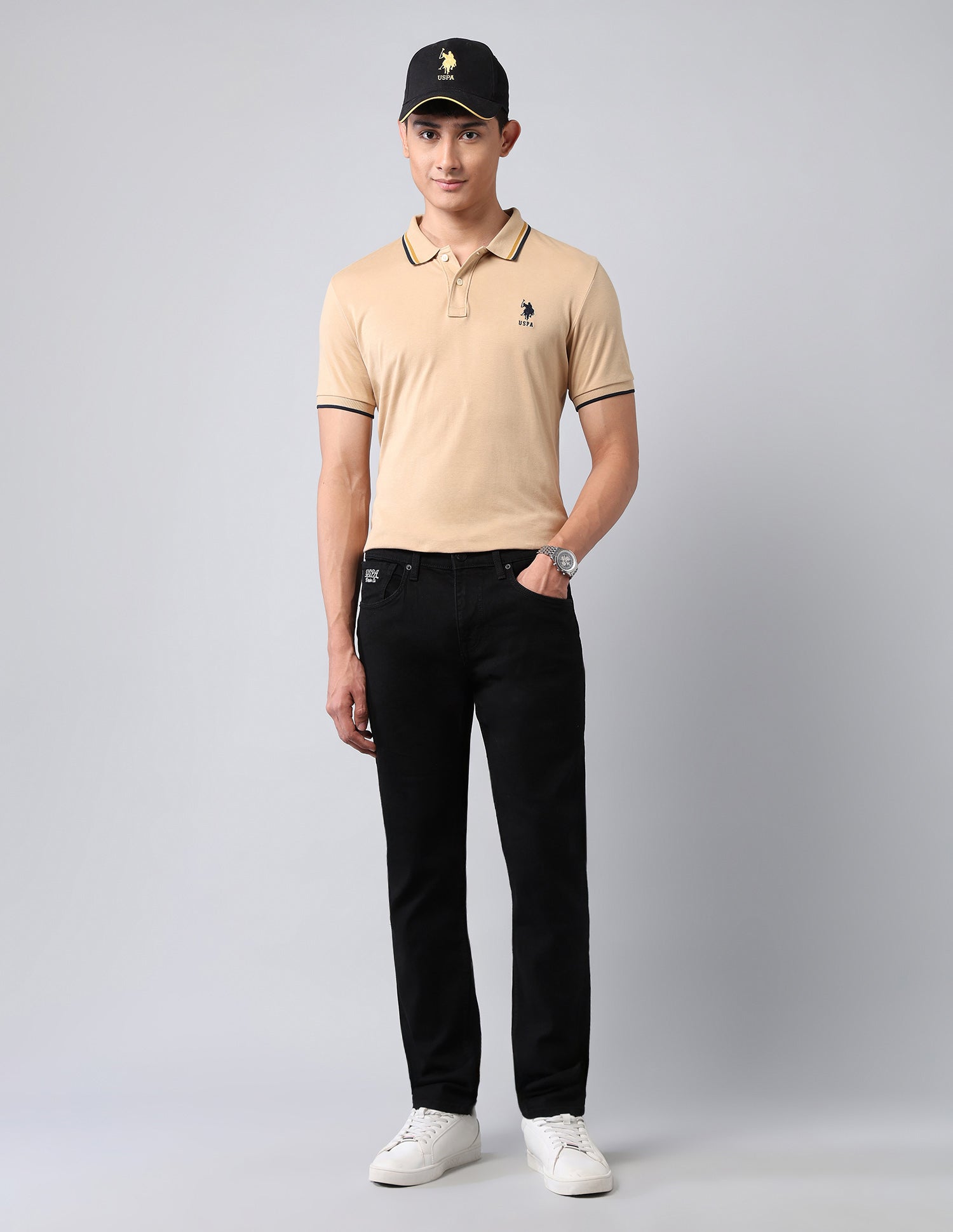 Brandon Slim Tapered Fit Black Jeans Black - U.S. POLO ASSN. | Large