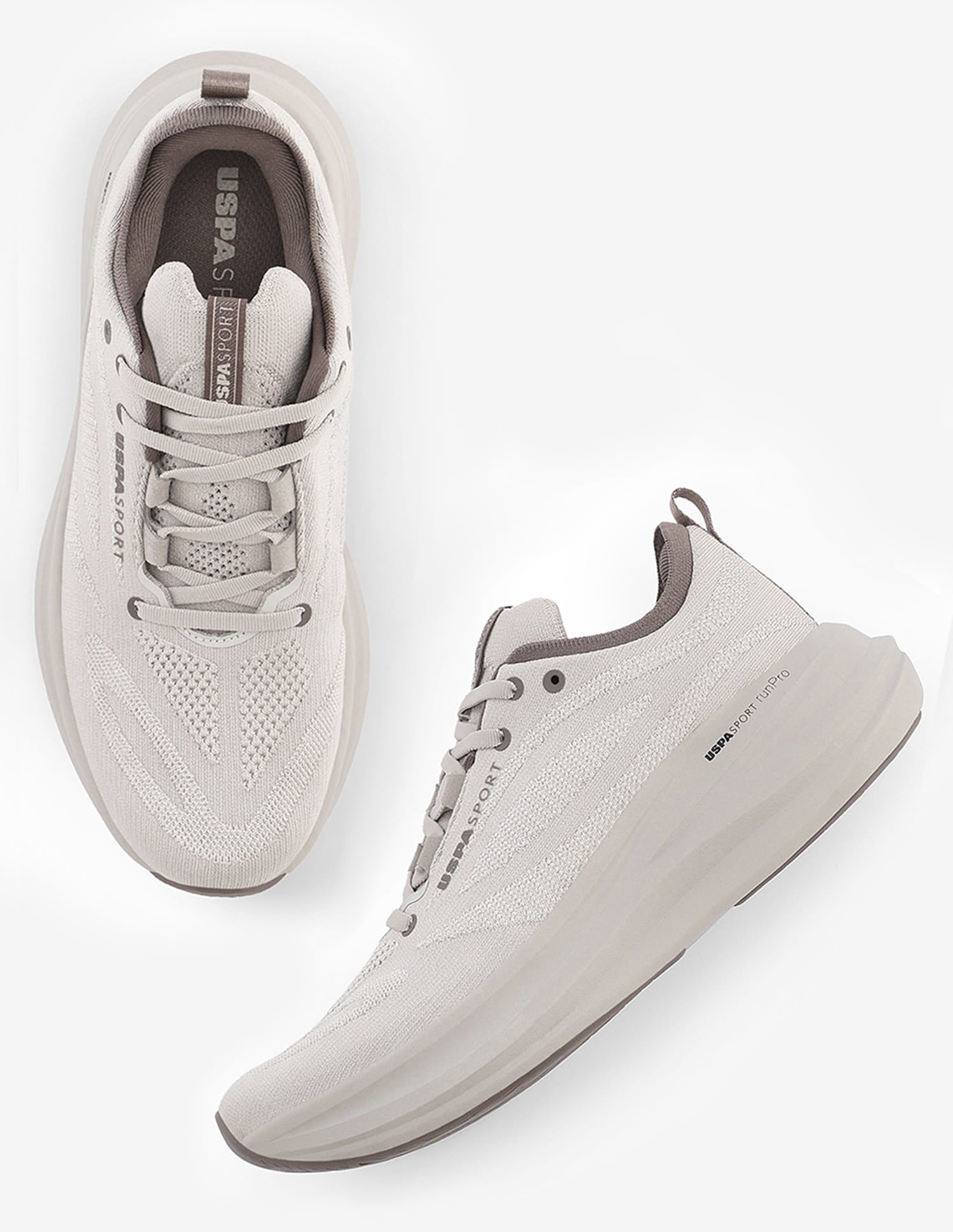 Textured Quarette Runner Shoes Dark Grey - U.S. Polo Assn. India | Large