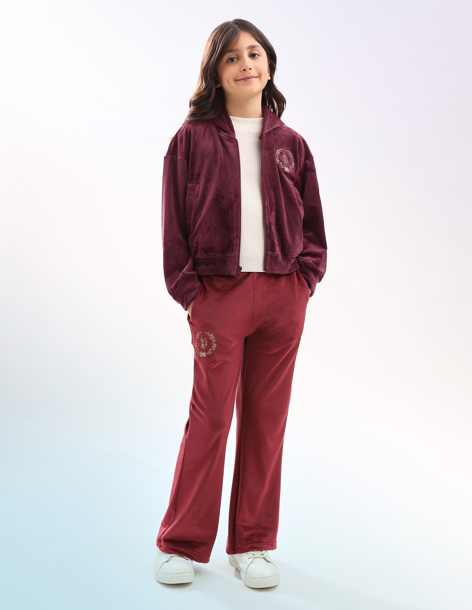 Solid Regular Fit Sweatshirt Wine - U.S. Polo Assn. India | Large