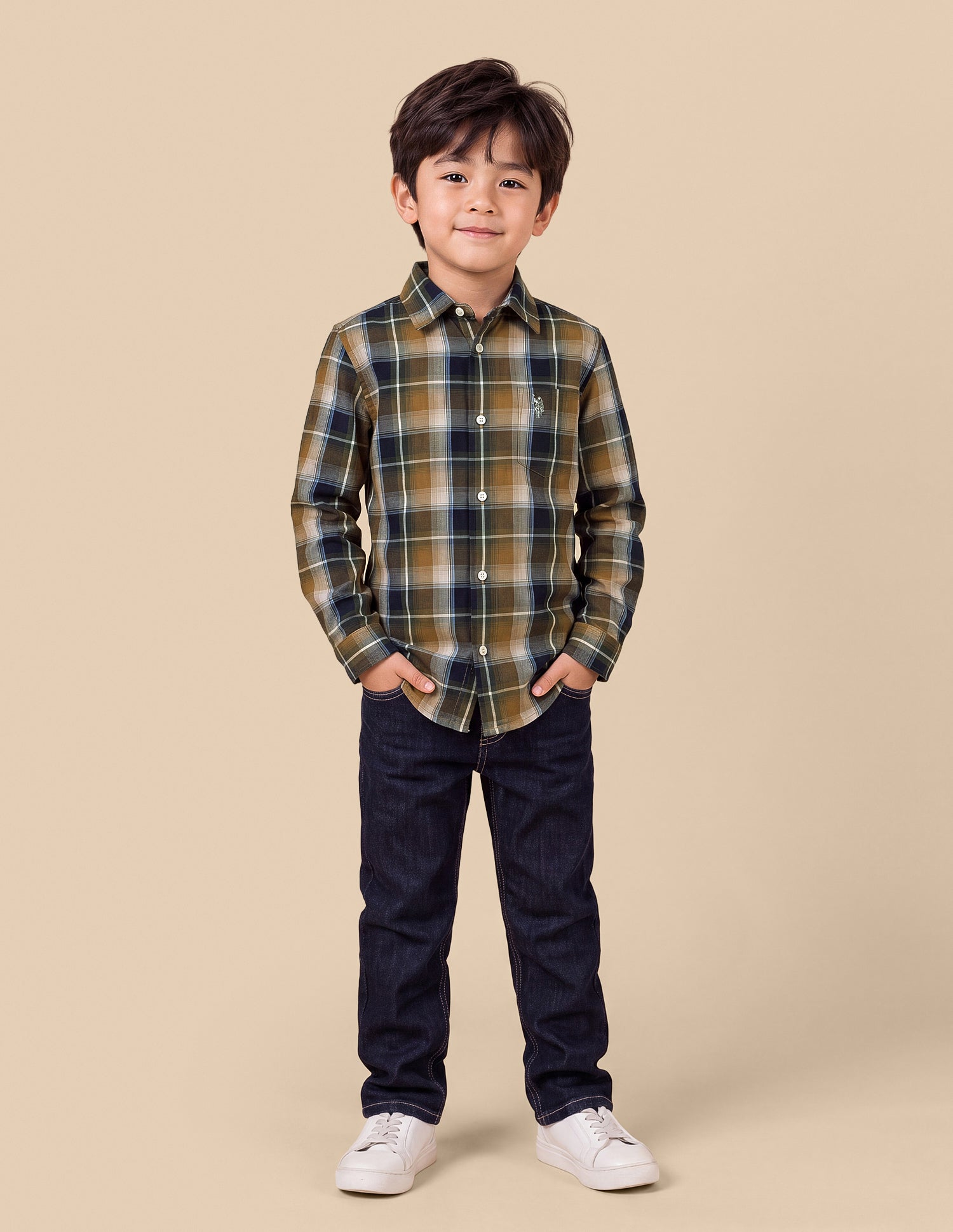 Plaid Checked Twill Shirt Mustard - U.S. Polo Assn. India | Large