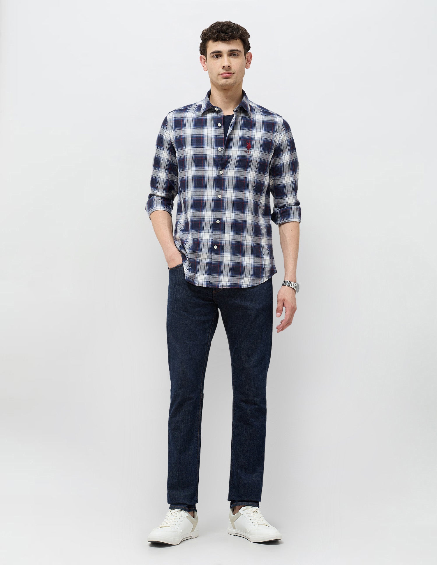 Tartan Checked Regular Fit Shirt Navy - U.S. POLO ASSN. | Large