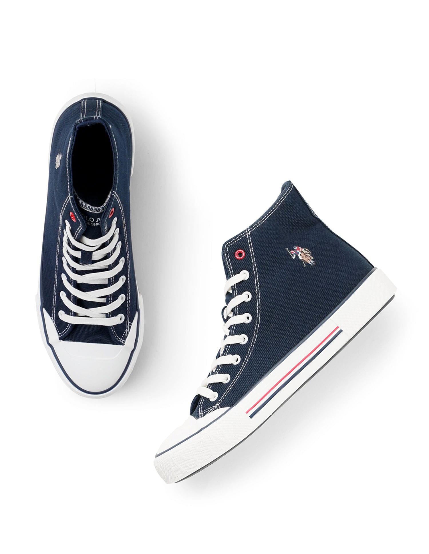 Men Vlair 2.0 Canvas Mid Top Casual Shoes Navy - U.S. Polo Assn. India | Large