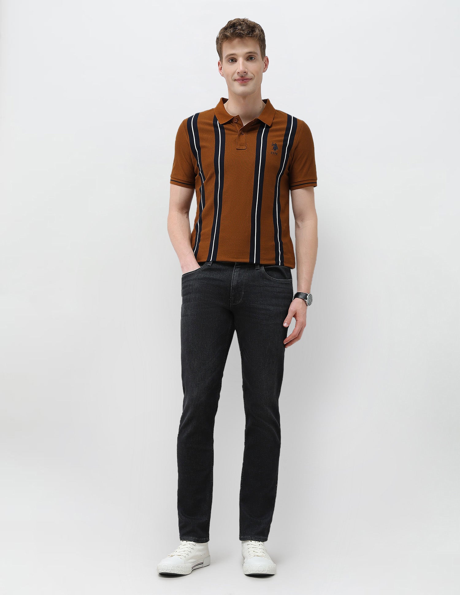 Brandon Slim-Tapered Fit Jeans Washed Black - U.S. Polo Assn. India | Large