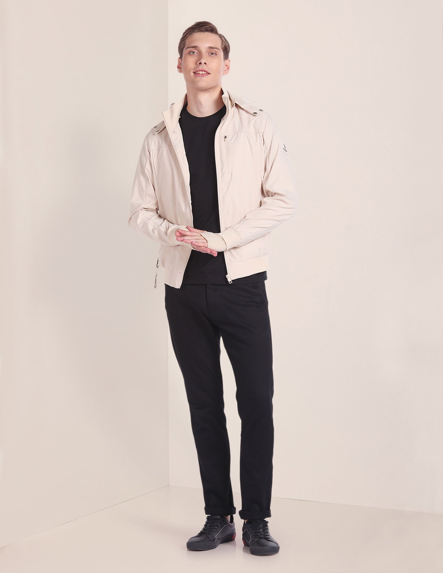 Detachable Neck Pillow Traveller Jacket Beige - U.S. POLO ASSN. | Large