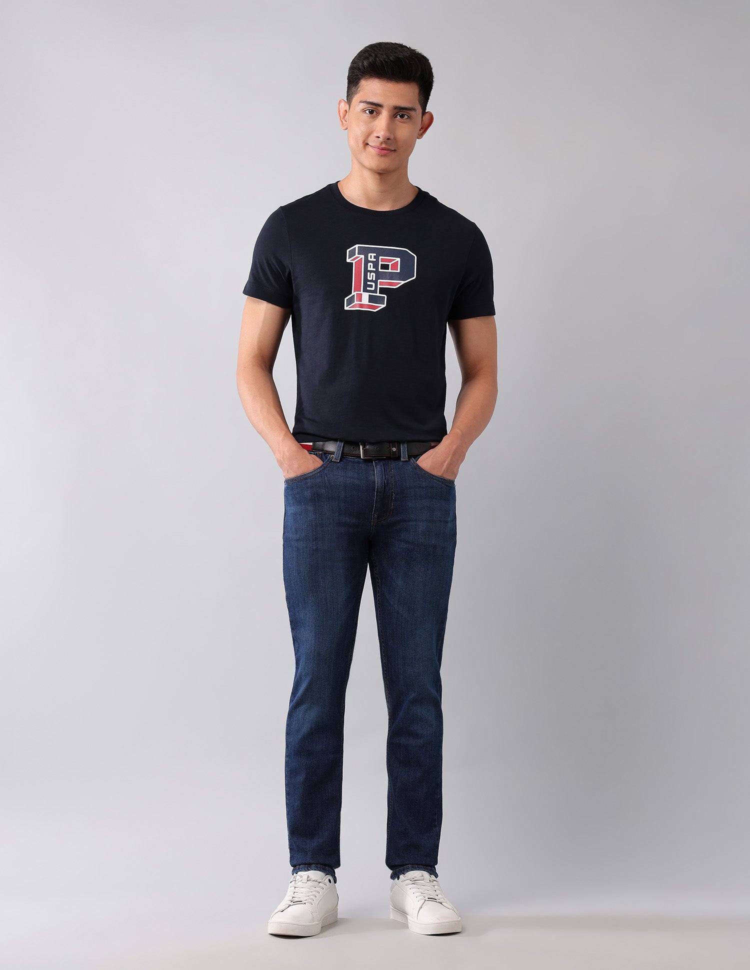 Muscle Fit Brand Printed T-Shirt Navy - U.S. Polo Assn. India | Large