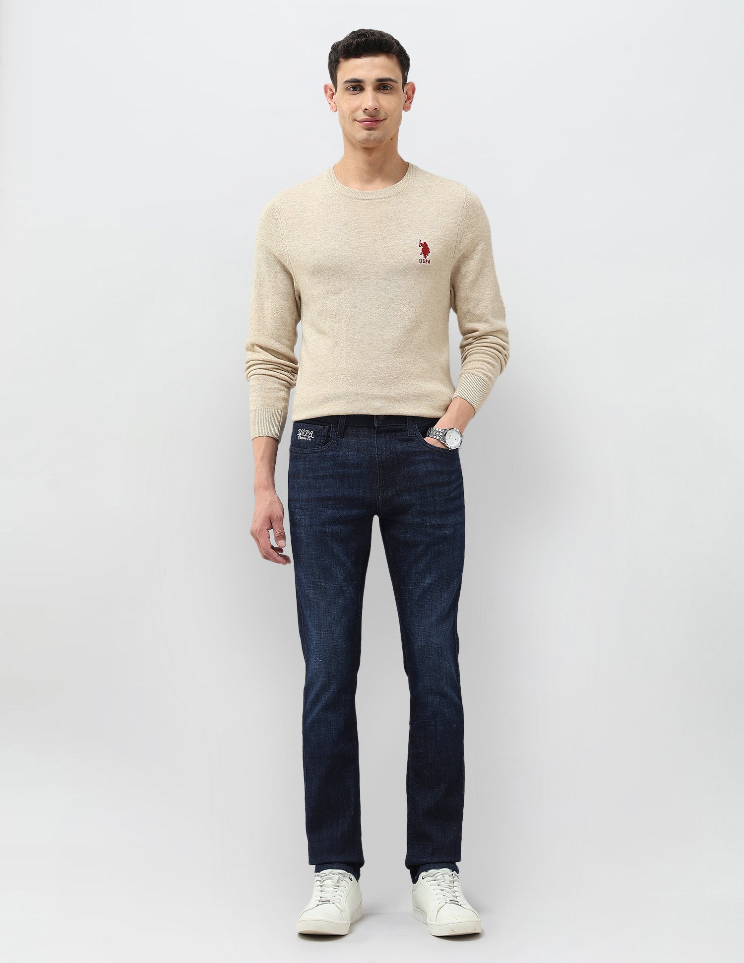 Regallo Skinny Fit Blue Jeans Dark Blue - U.S. Polo Assn. India | Large