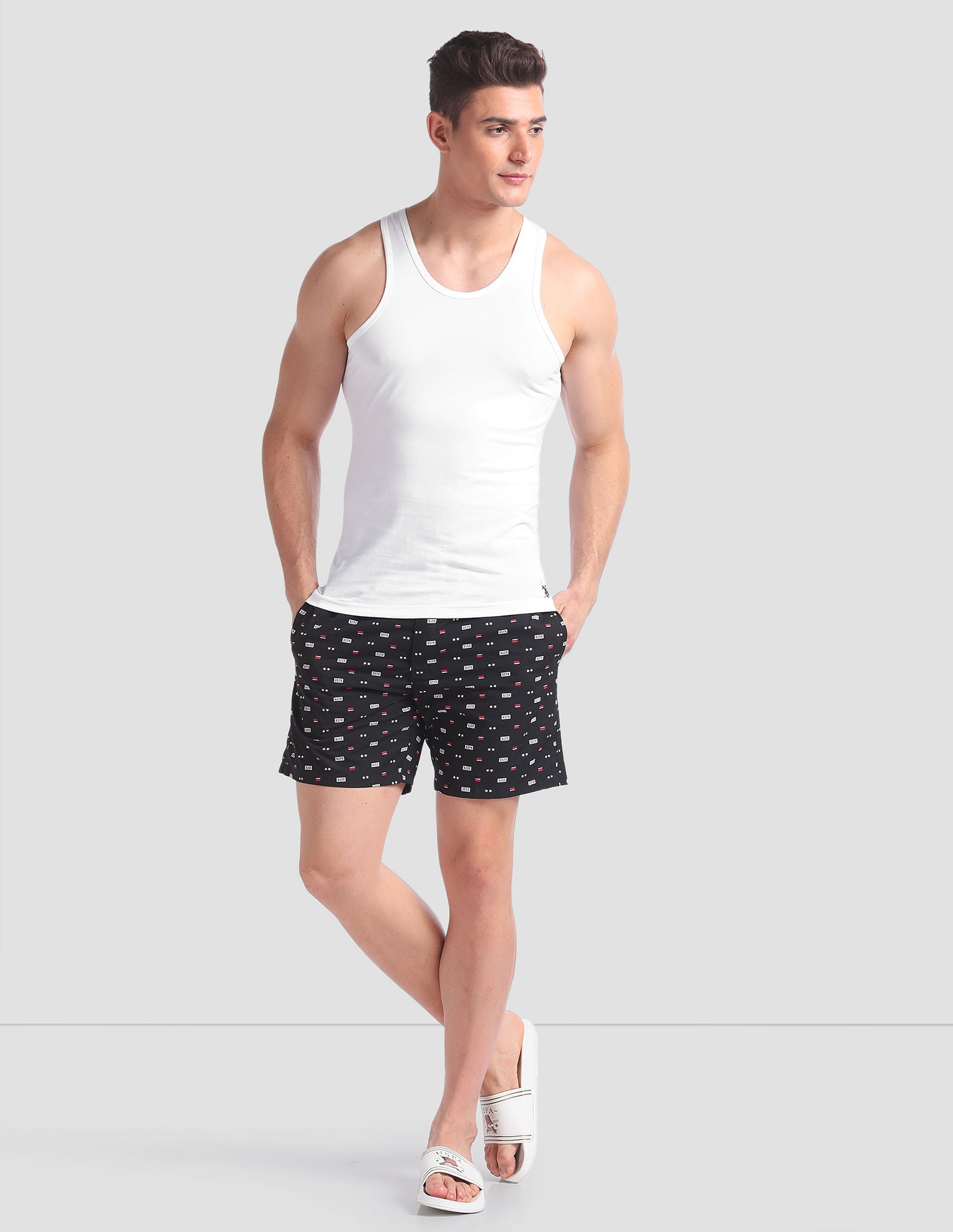 Round Neck Cotton Jersey I661 Vest - Pack Of 1 White - U.S. POLO ASSN. | Large