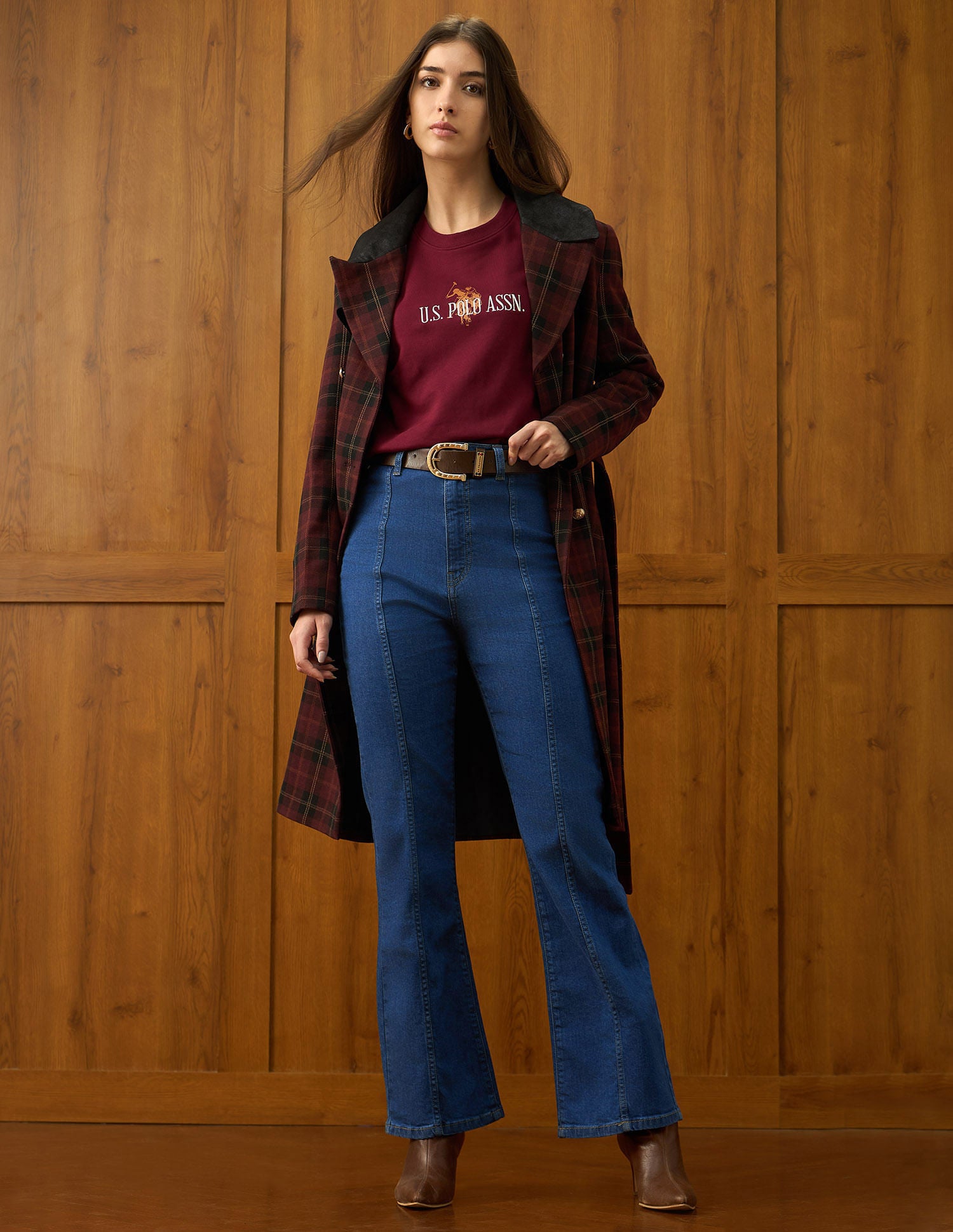 Ultra-high Rise Bootcut Jeans Dark Blue - U.S. POLO ASSN. | Large