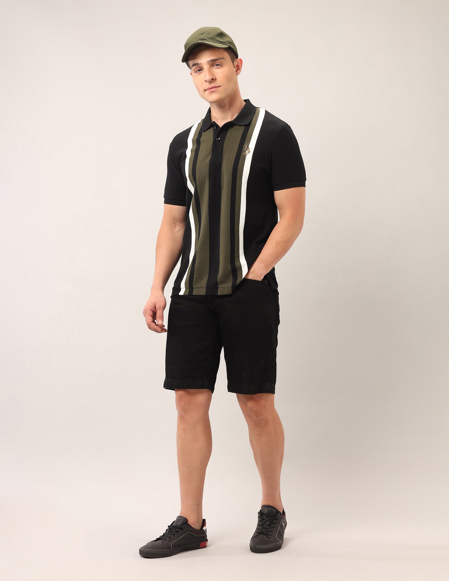 Muscle Fit Outdoor Polo Shirt Black - U.S. Polo Assn. India | Large
