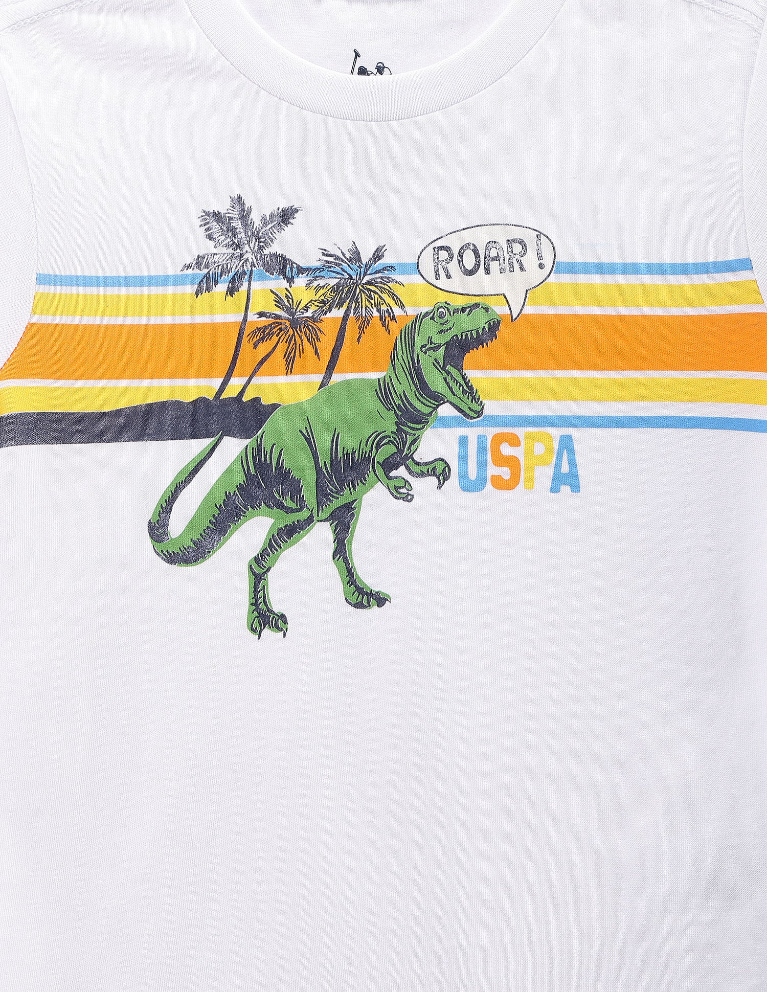 Boys Graphic Print Cotton T-Shirt White - U.S. POLO ASSN. | Large