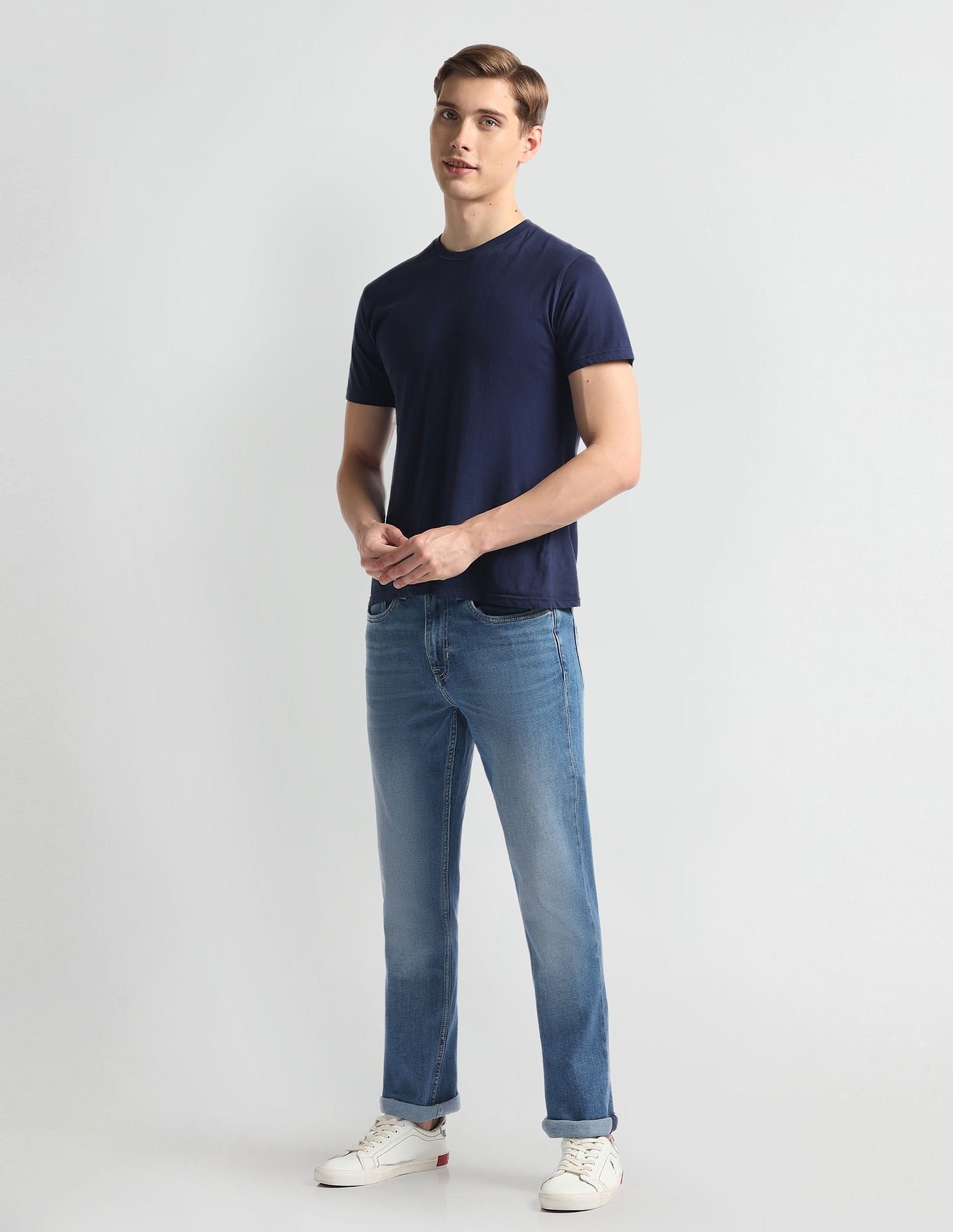 Harold Slim Straight Fit Blue Jeans Blue - U.S. Polo Assn. India | Large
