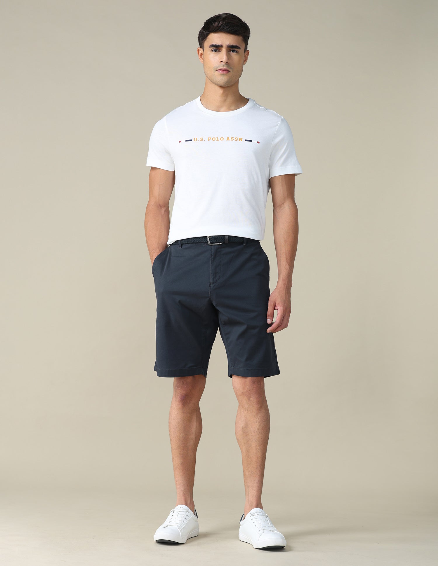 Solid Slim Fit Shorts Navy - U.S. POLO ASSN. | Large