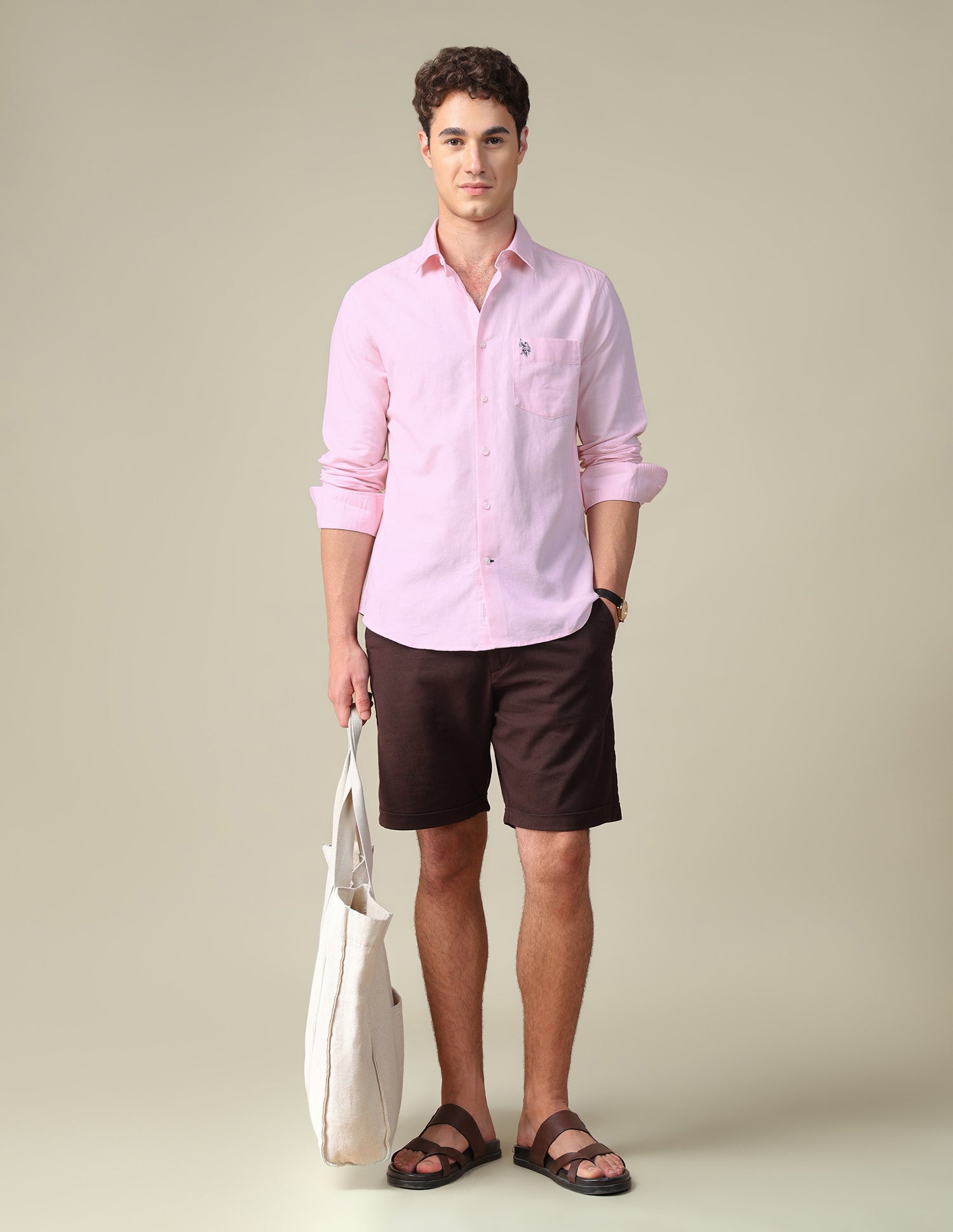 Solid Tailored Fit Shirt Pink - U.S. Polo Assn. India | Large