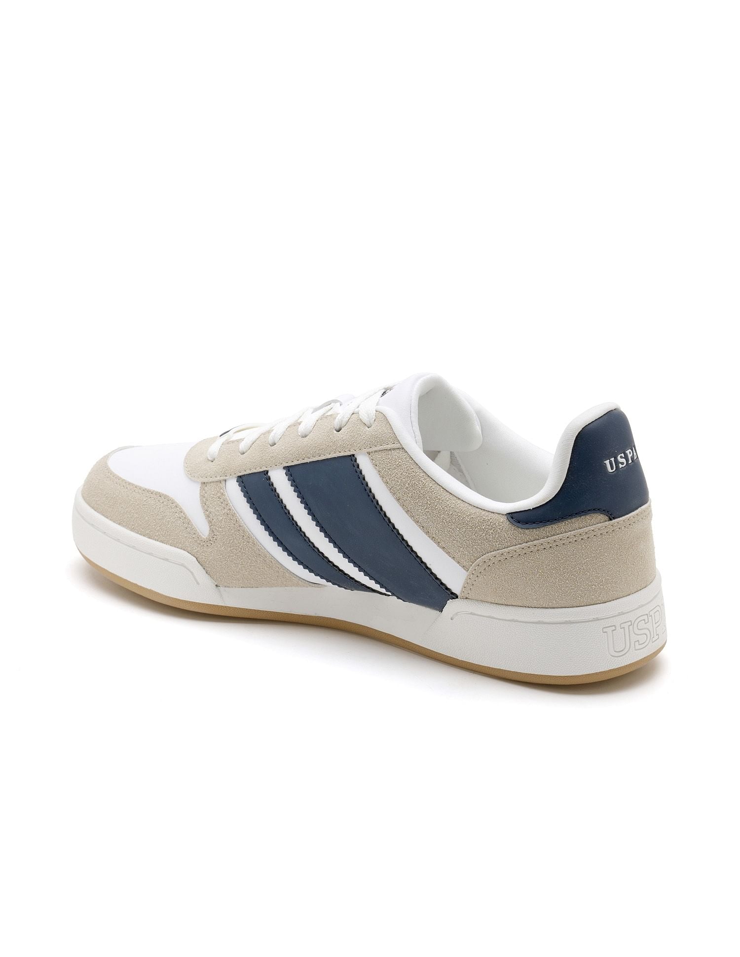 Men Gren Suede Colourblocked Sneakers Beige - U.S. POLO ASSN. | Large