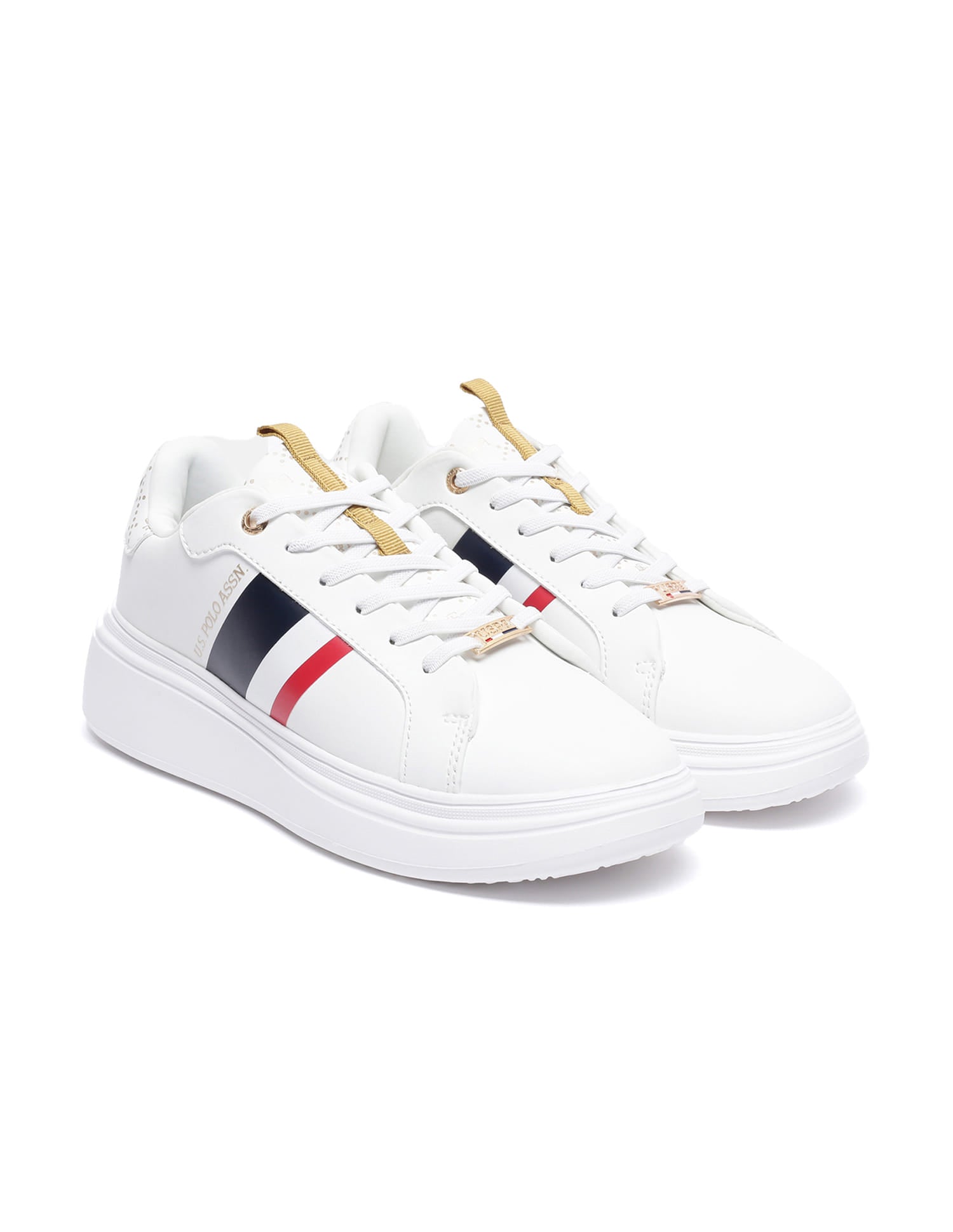 Women Brand Stripe Clara 2.0 Sneakers Off-White - U.S. Polo Assn. India | Large