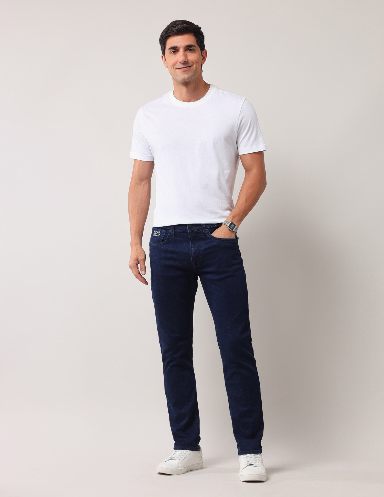 Slim Tapered Blue Jeans Blue - U.S. Polo Assn. India | Large